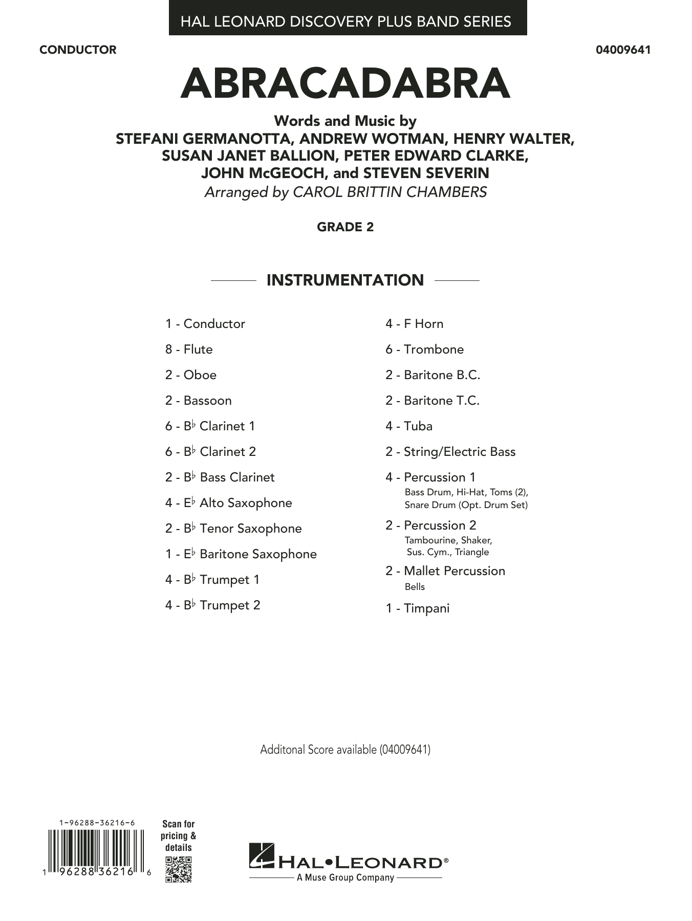 Abracadabra (arr. Chambers) - Conductor Score (Full Score)