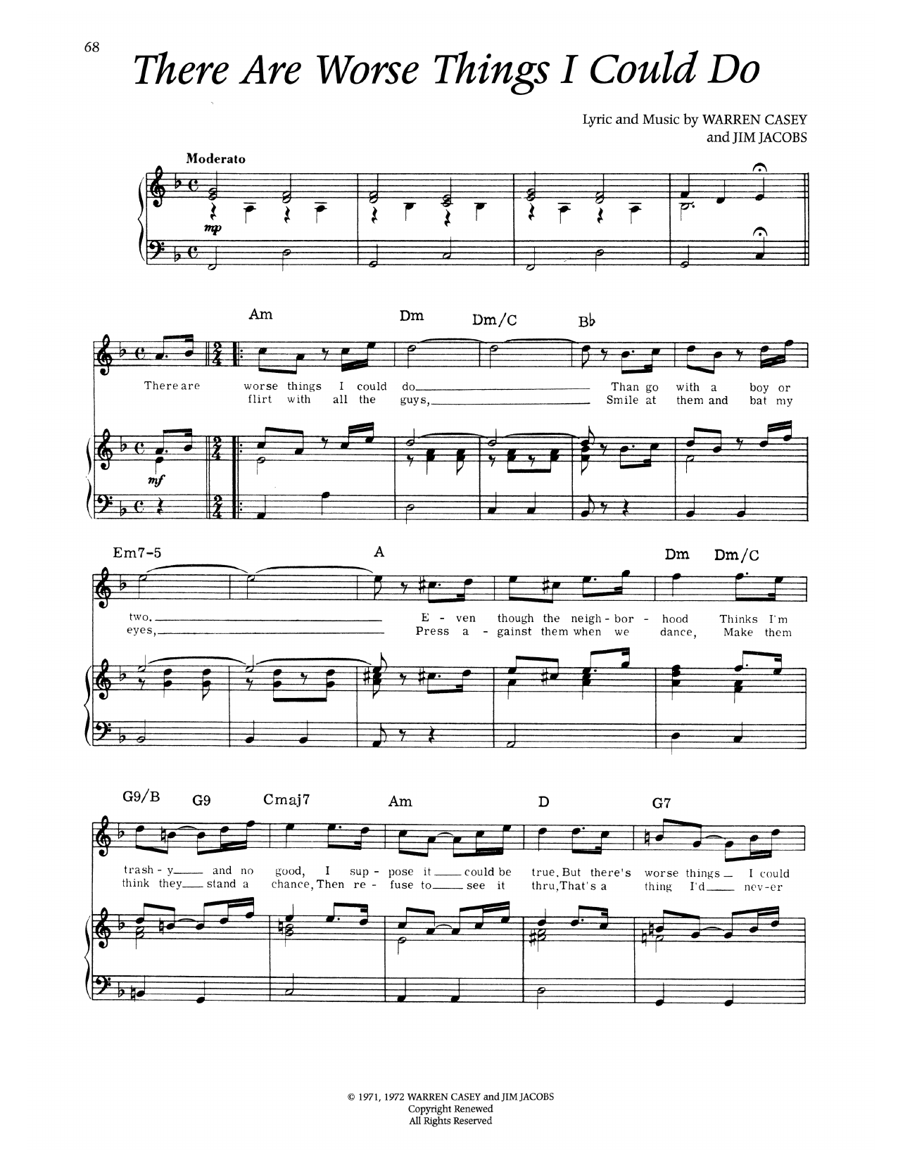 There Are Worse Things I Could Do (from Grease)