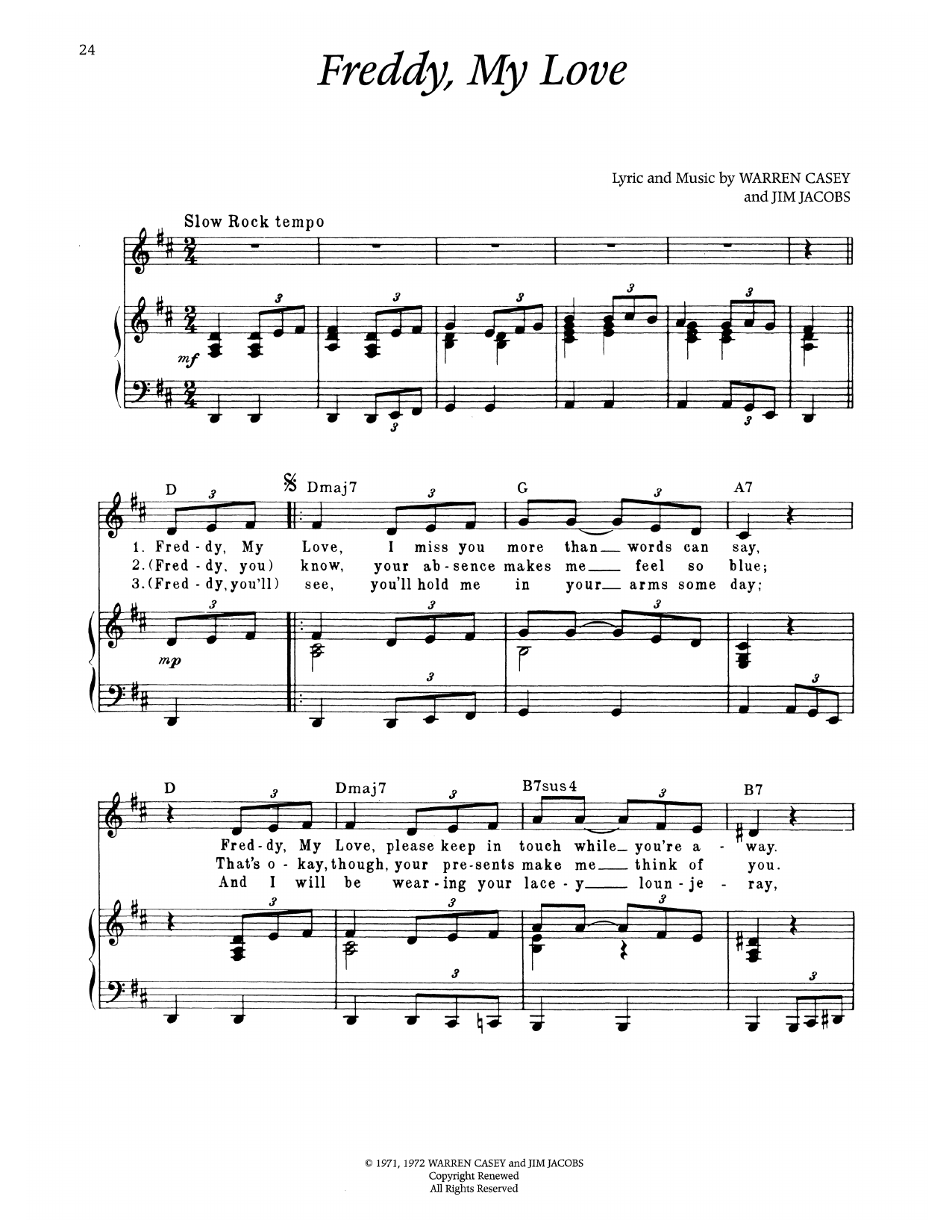 Freddy, My Love (from Grease)