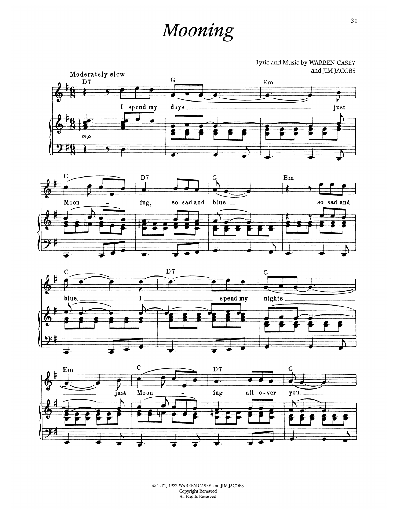 Mooning (from Grease)