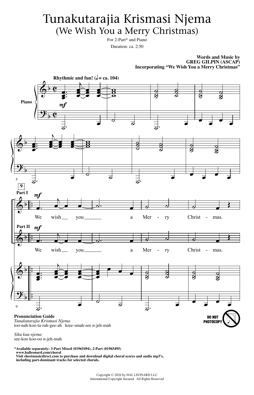 Tunakutarajia Krismasi Njema (We Wish You A Merry Christmas)