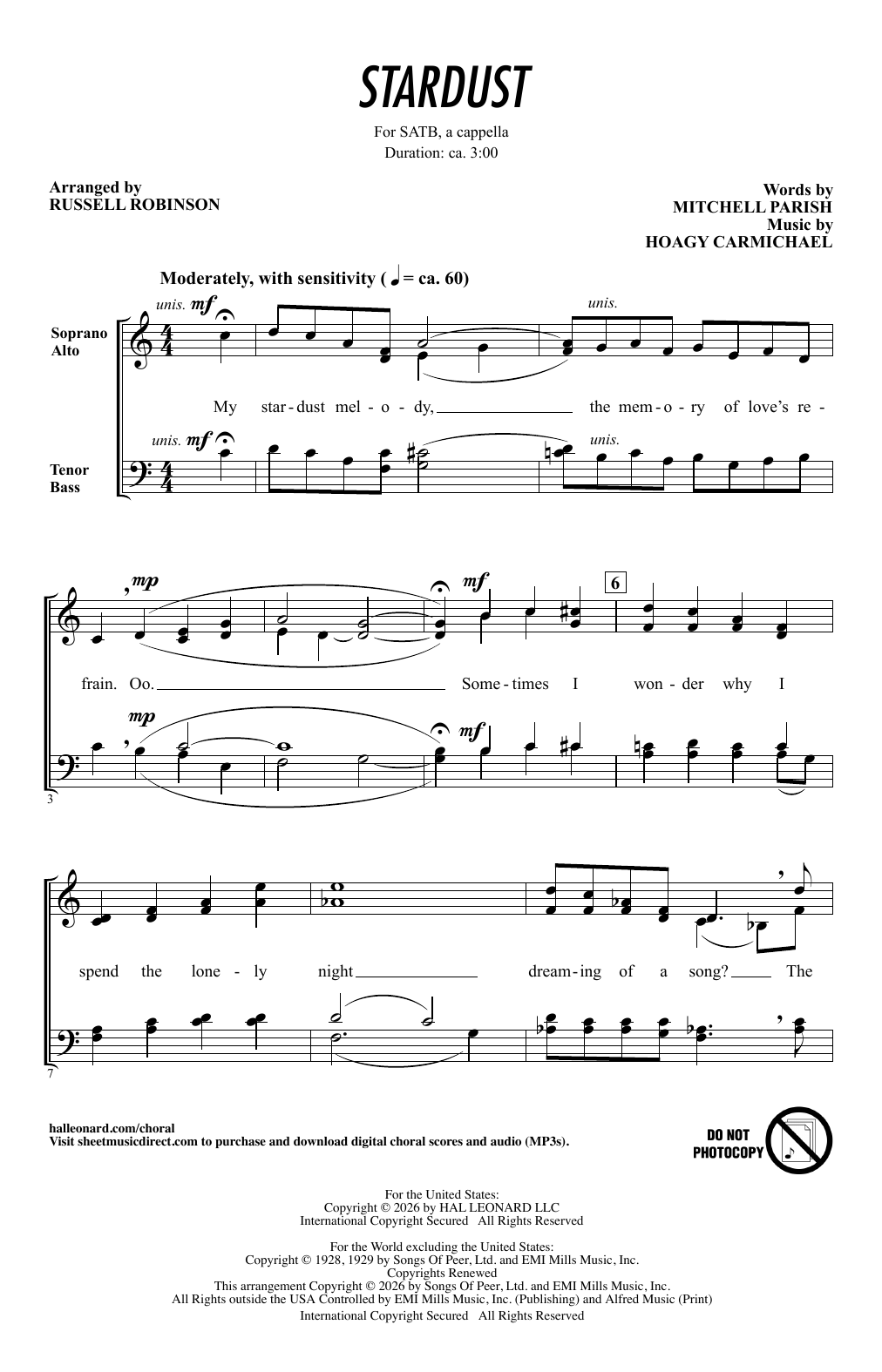 Stardust (arr. Russell Robinson)