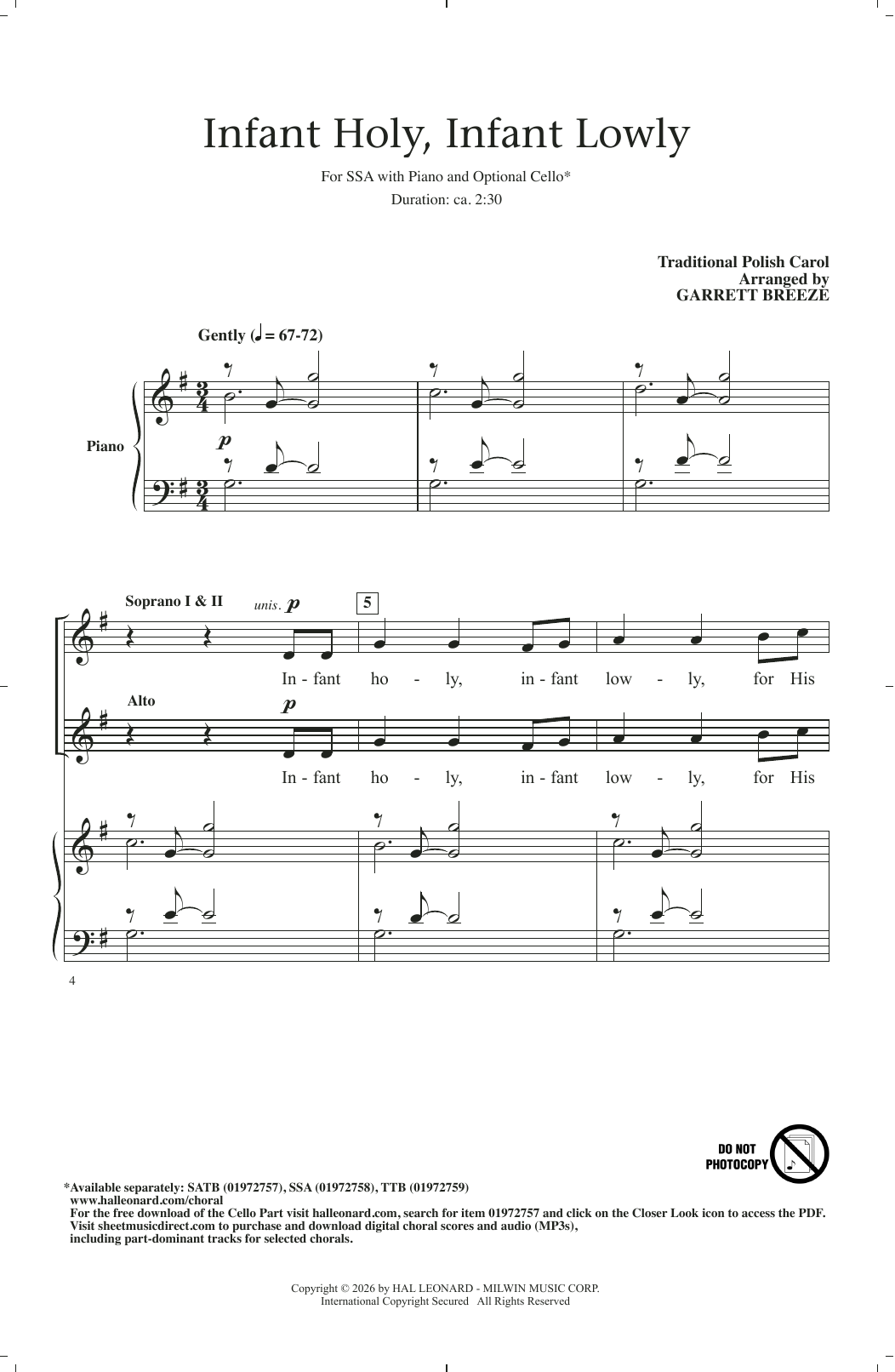 Infant Holy, Infant Lowly (arr. Garrett Breeze)