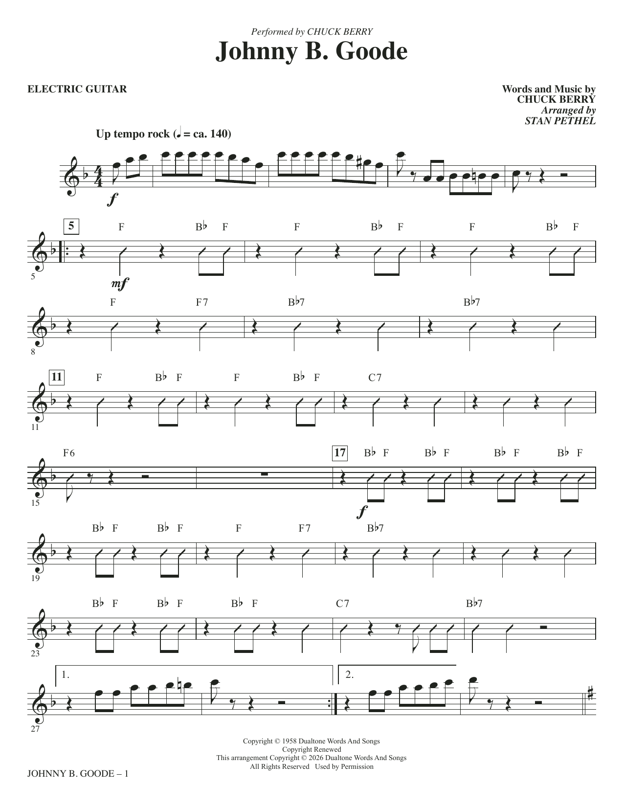 Johnny B. Goode (arr. Stan Pethel) - Electric Guitar