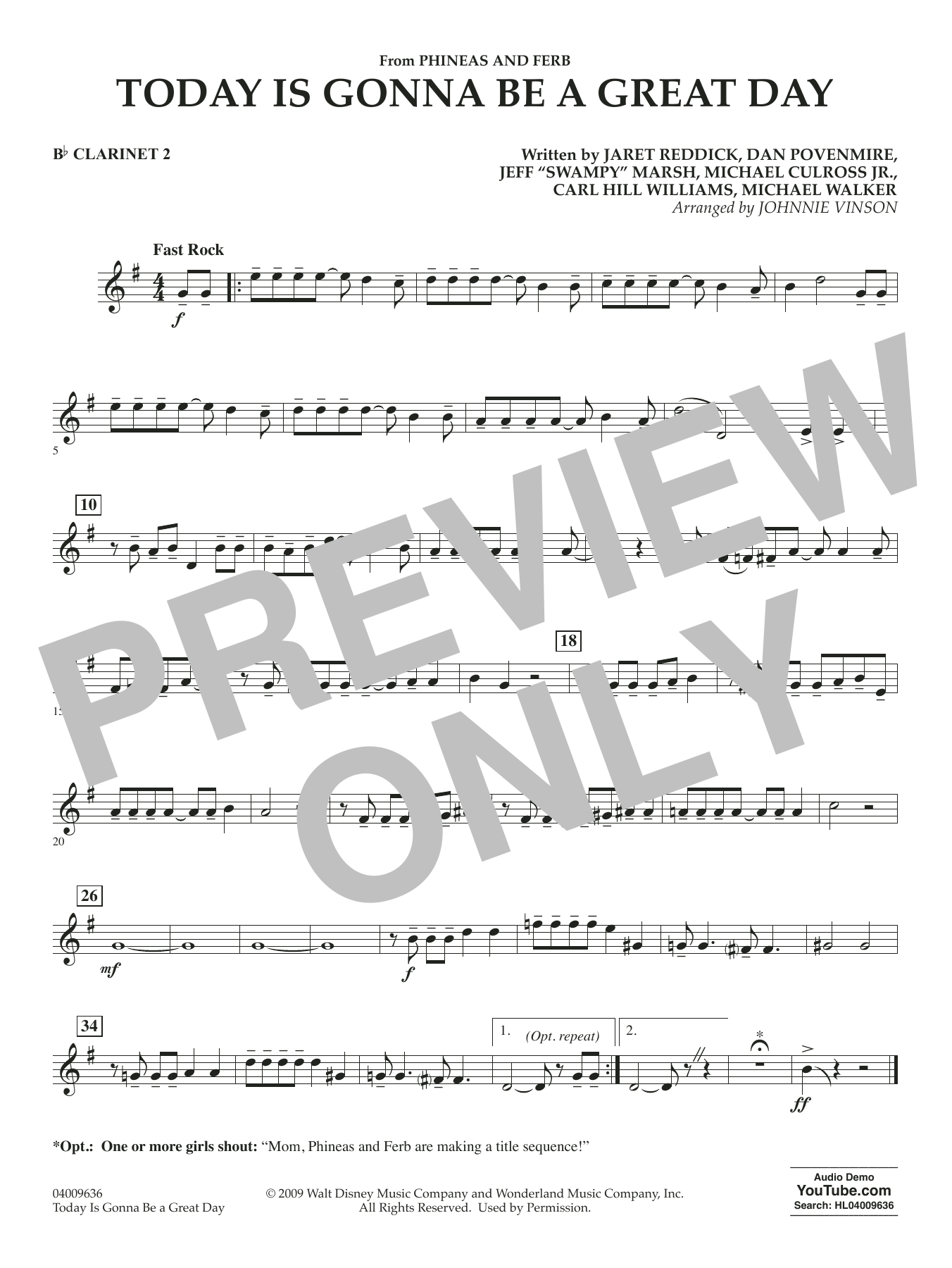 Today Is Gonna Be A Great Day - Bb Clarinet 2