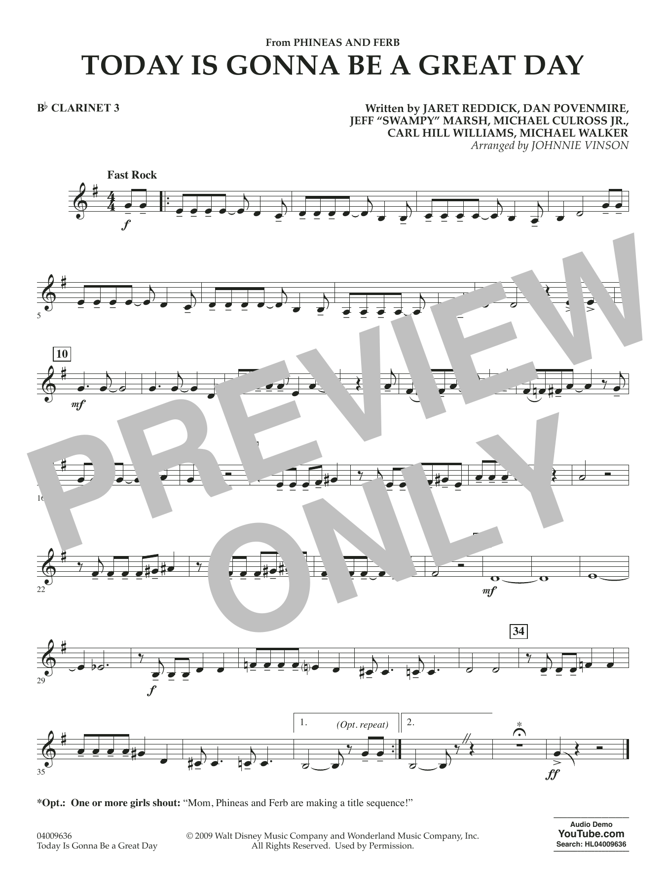 Today Is Gonna Be A Great Day - Bb Clarinet 3