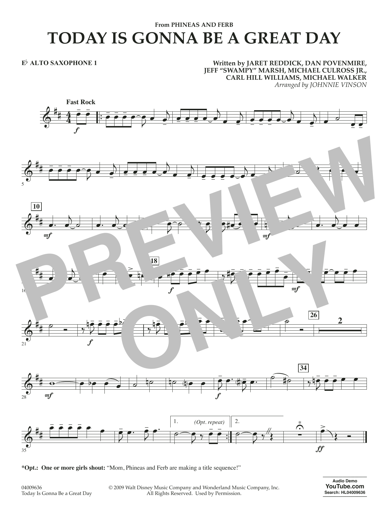 Today Is Gonna Be A Great Day - Eb Alto Saxophone 1