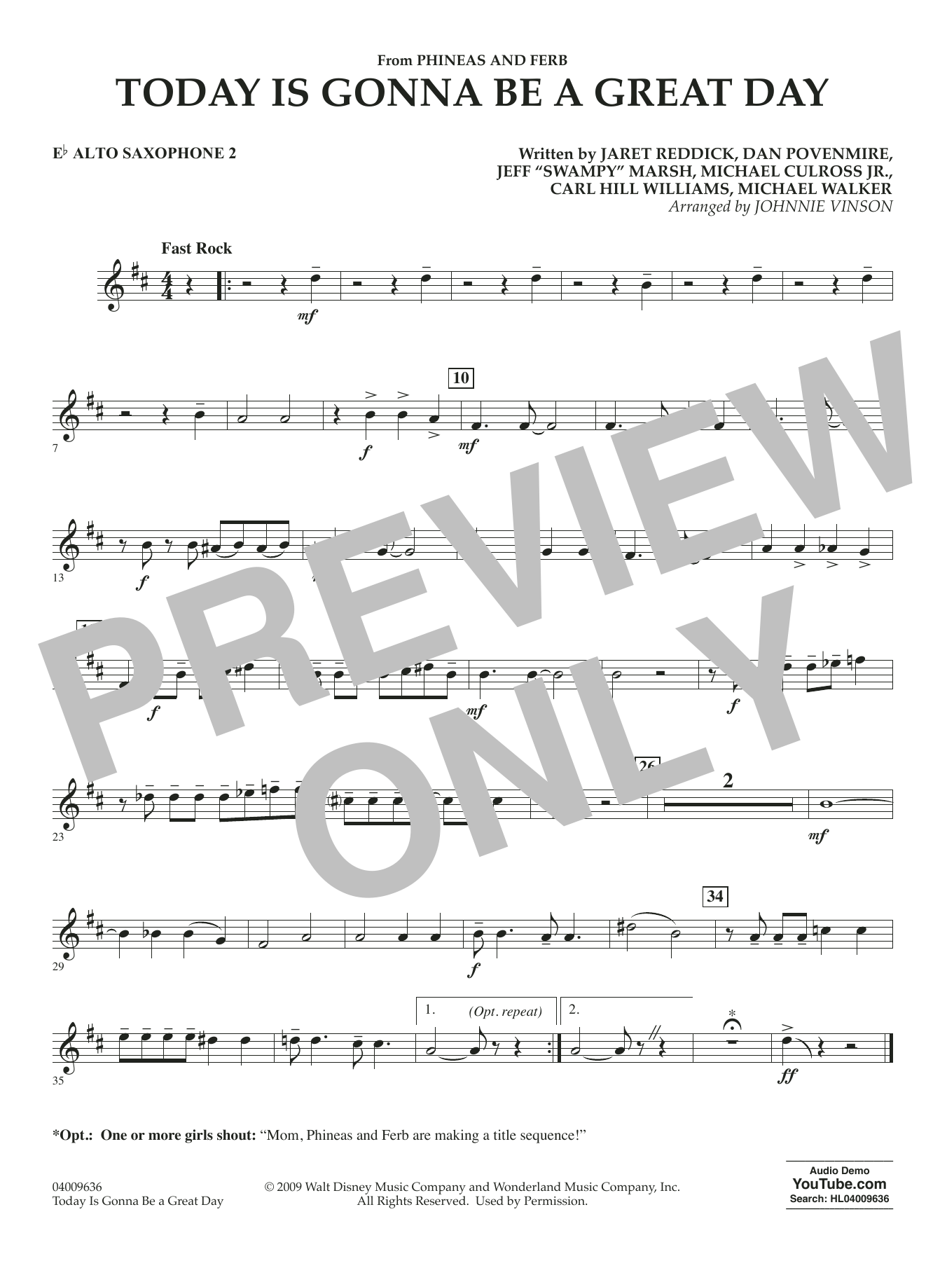 Today Is Gonna Be A Great Day - Eb Alto Saxophone 2