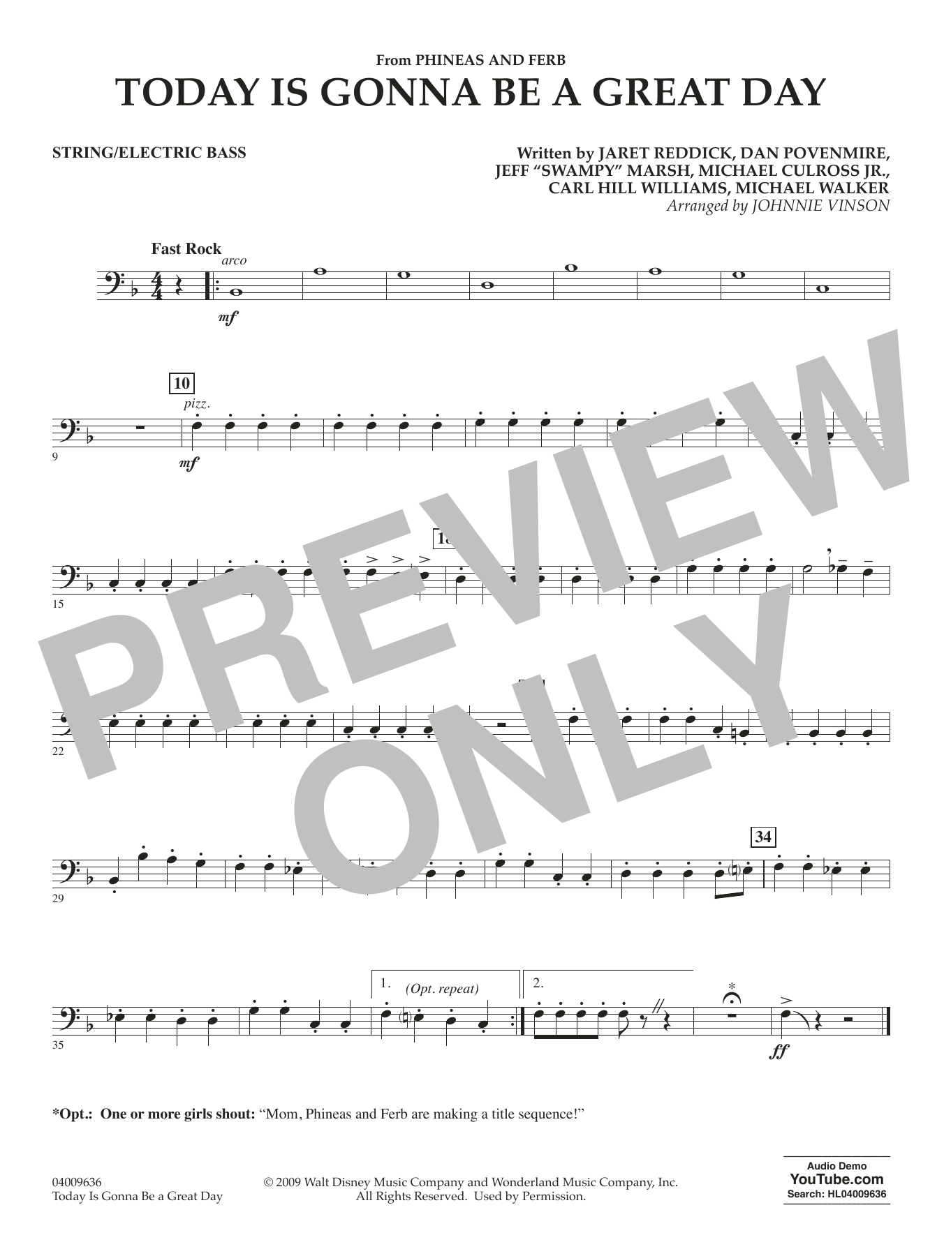 Today Is Gonna Be A Great Day - String/Electric Bass