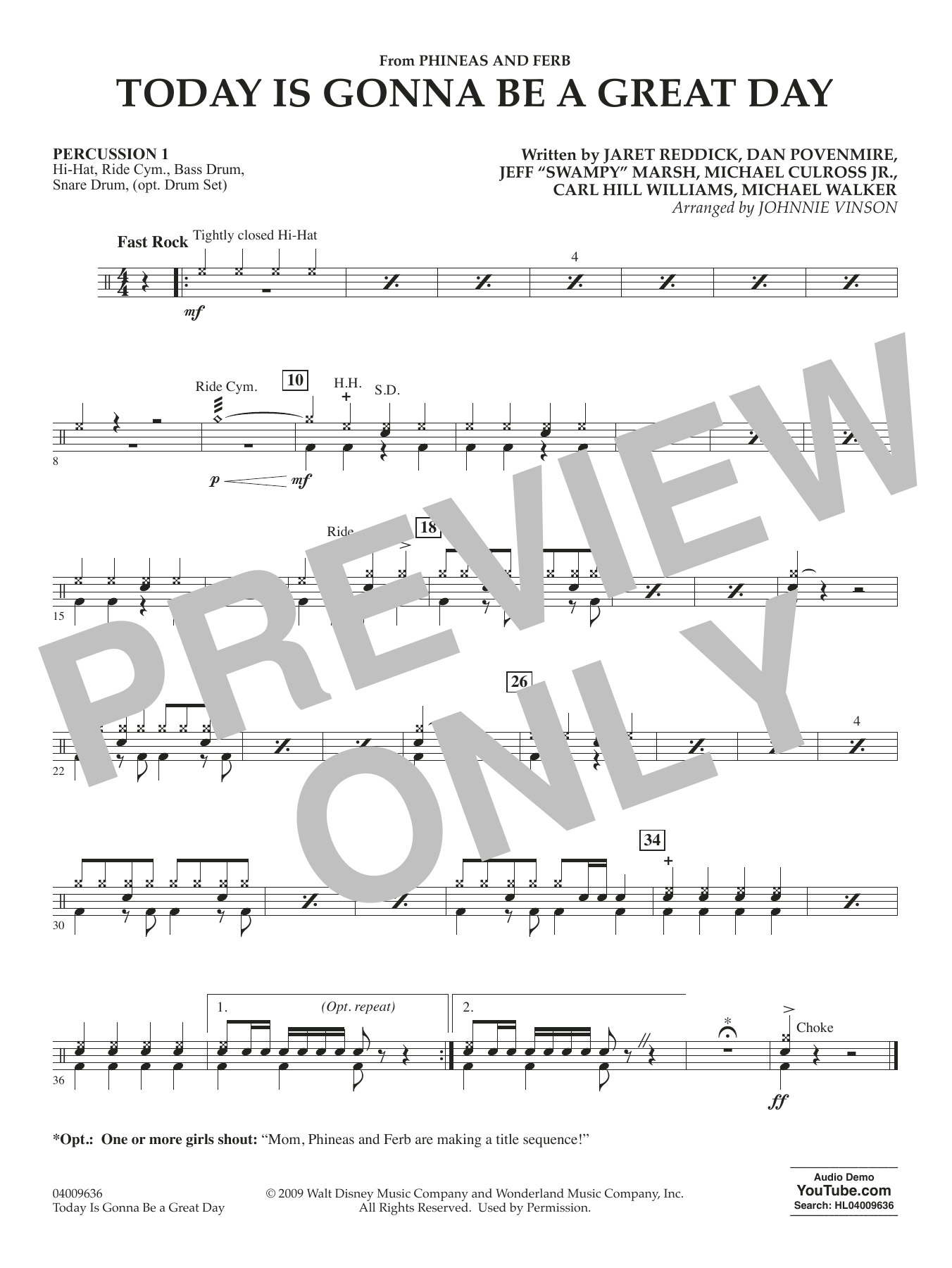 Today Is Gonna Be A Great Day - Percussion 1