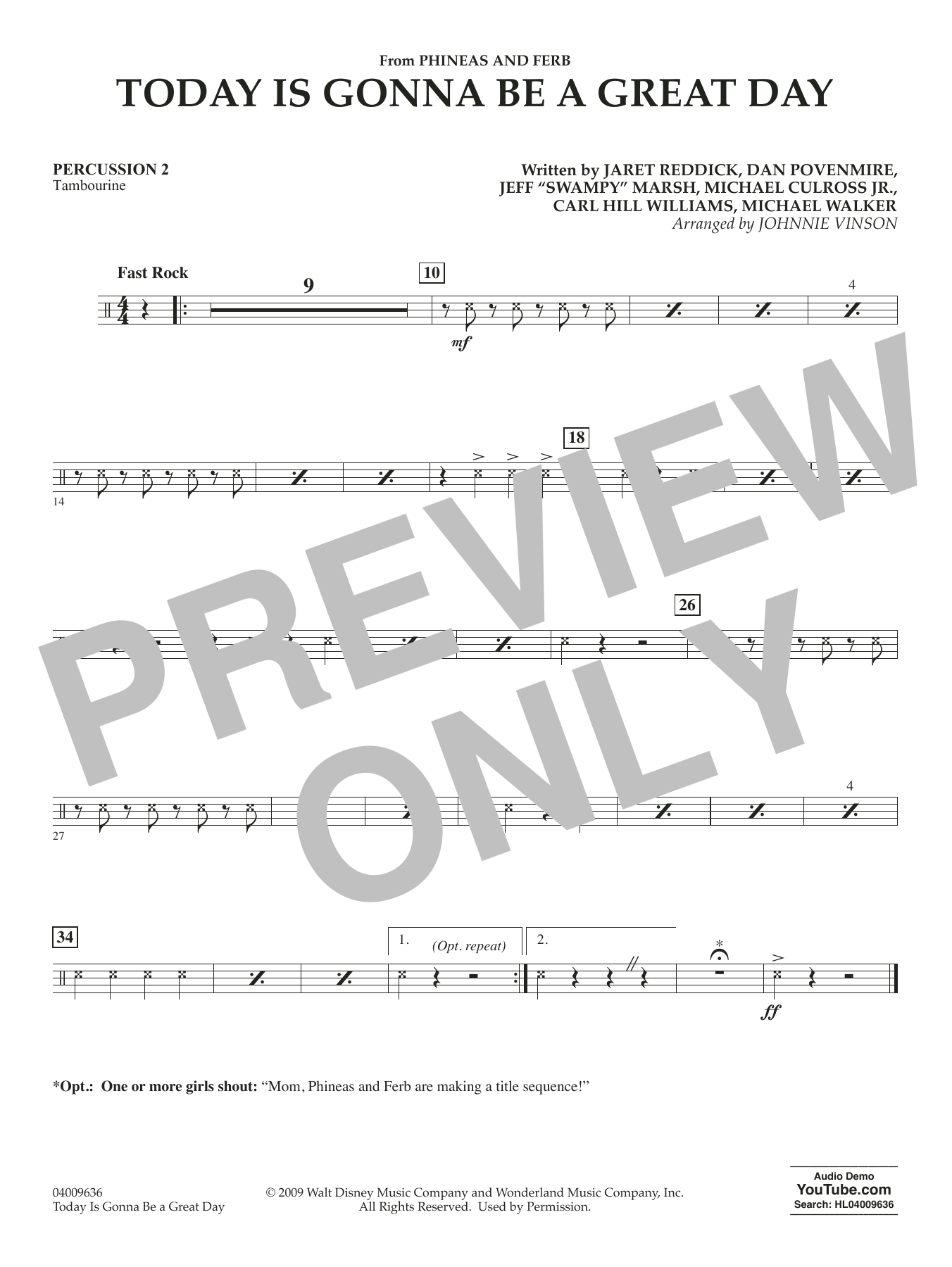 Today Is Gonna Be A Great Day - Percussion 2