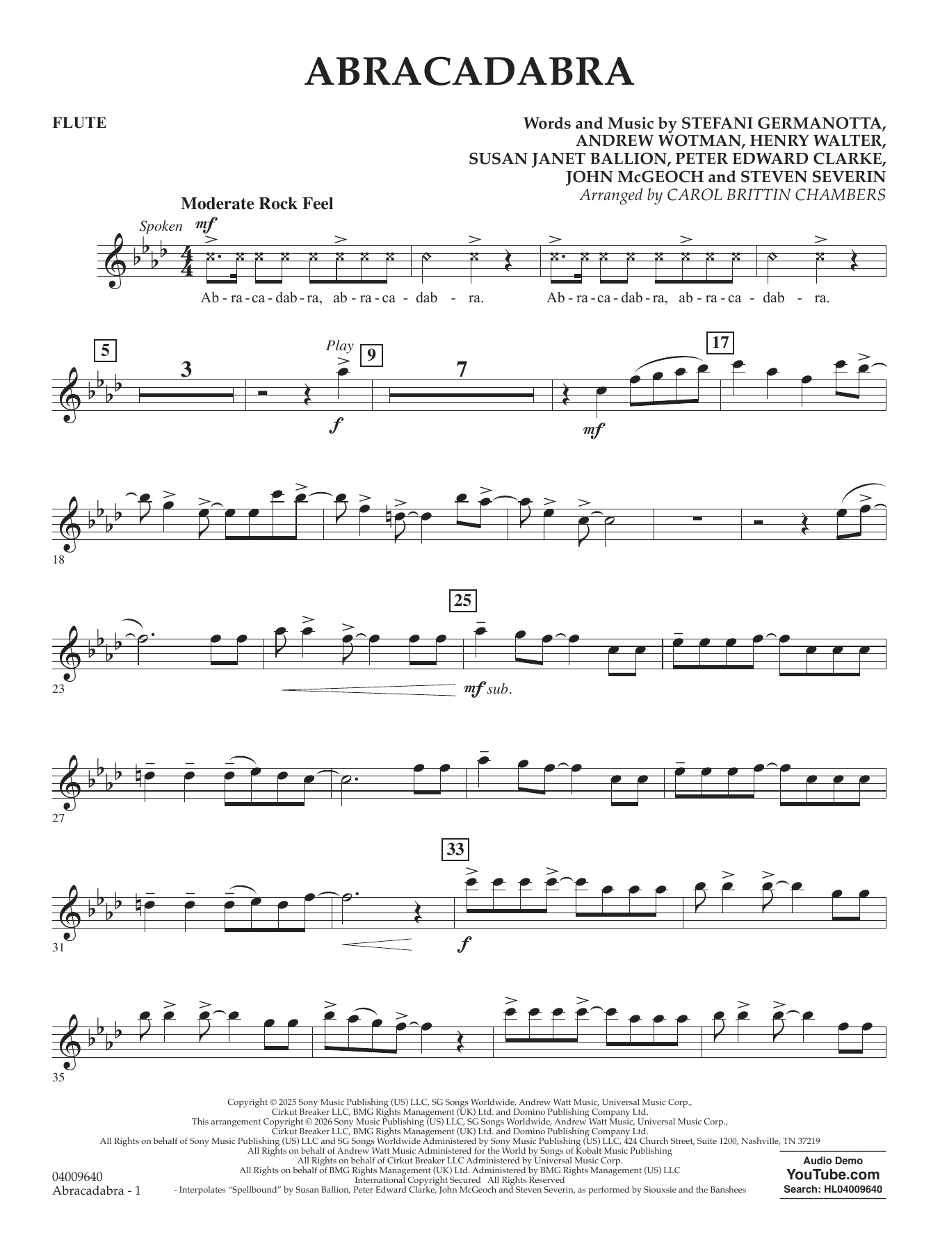 Abracadabra (arr. Chambers) - Flute