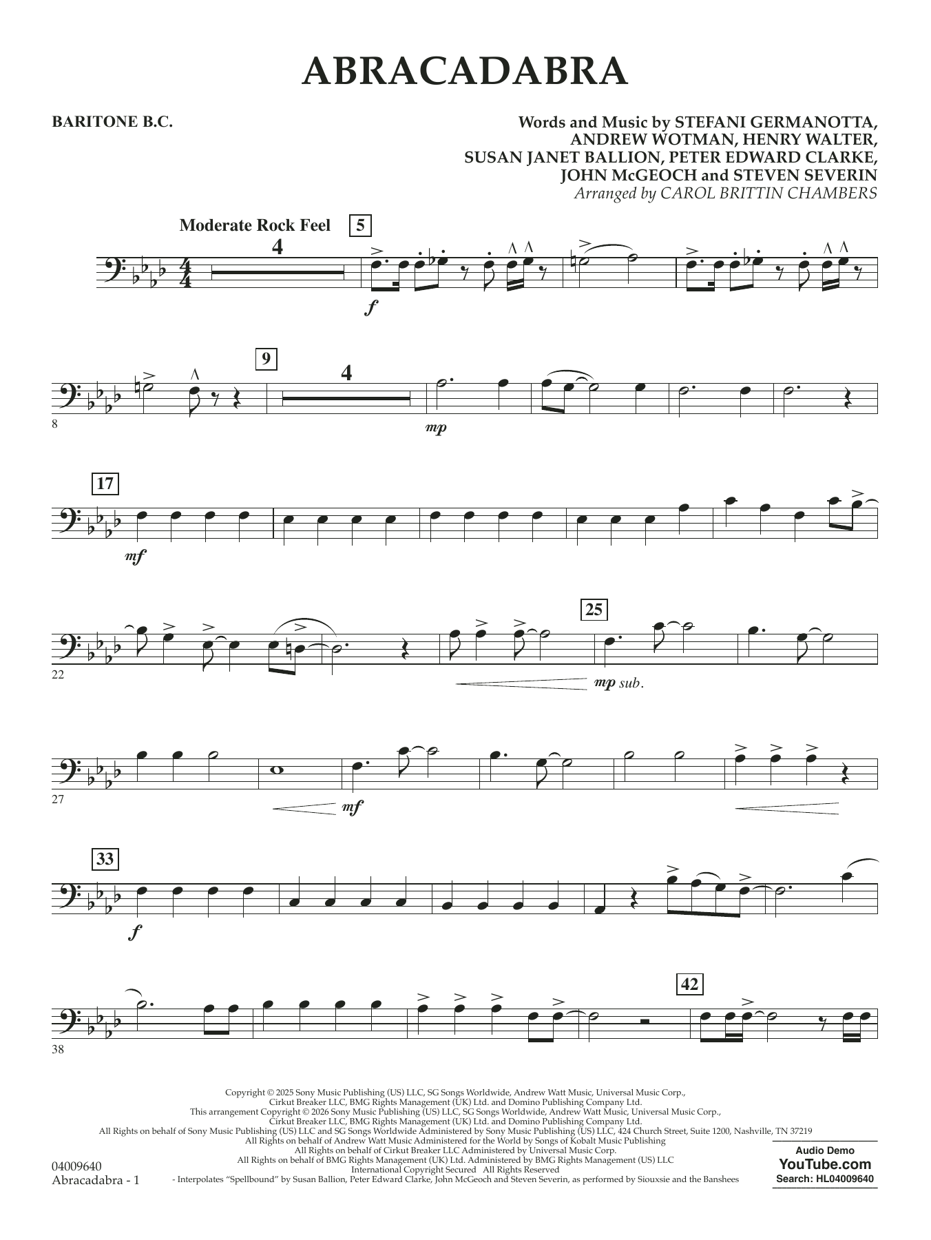 Abracadabra (arr. Chambers) - Baritone B.C.