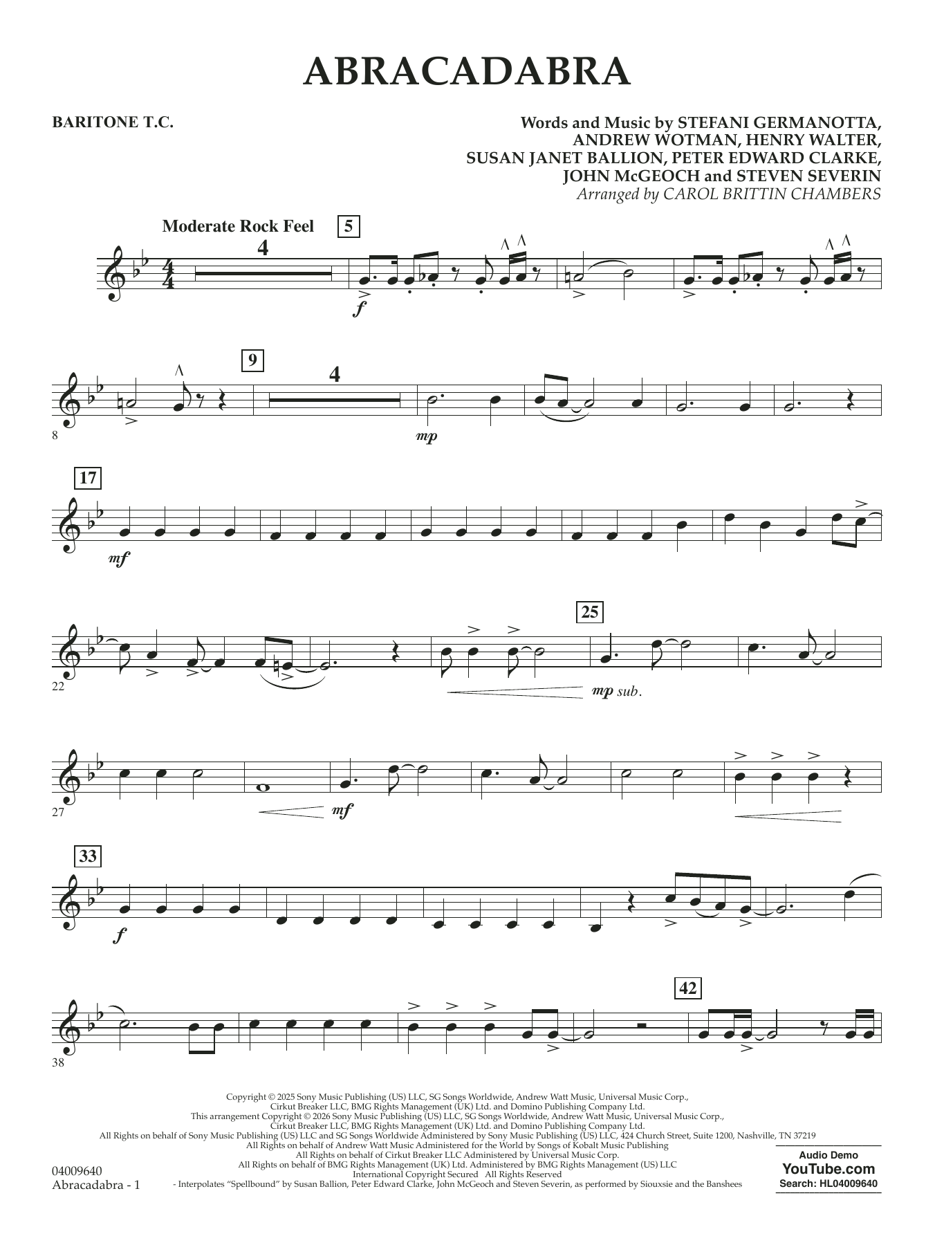 Abracadabra (arr. Chambers) - Baritone T.C.