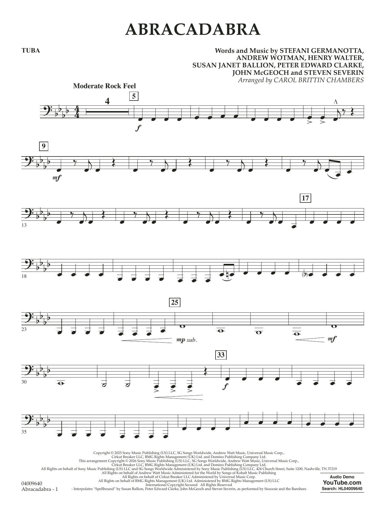 Abracadabra (arr. Chambers) - Tuba