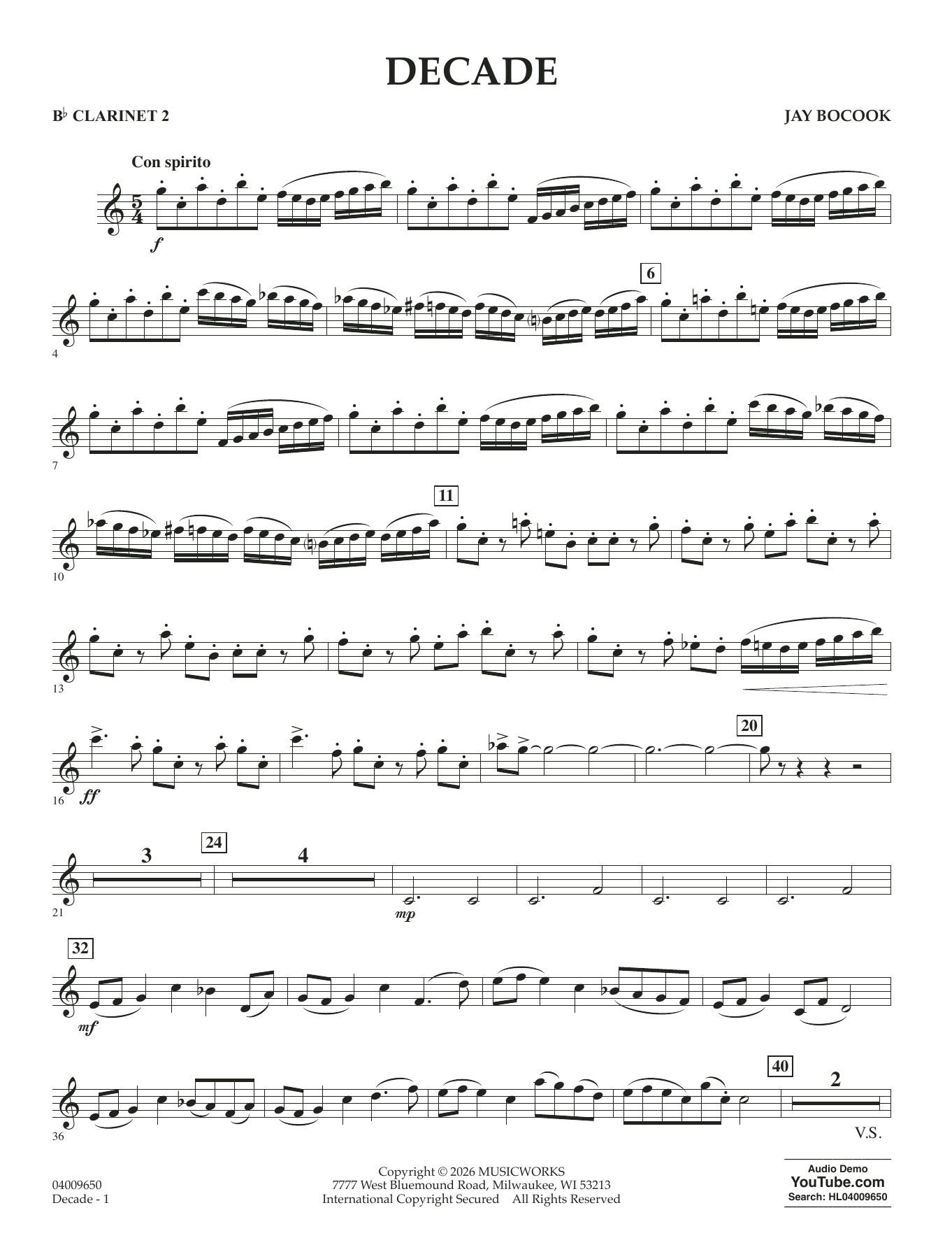 Decade - Bb Clarinet 2