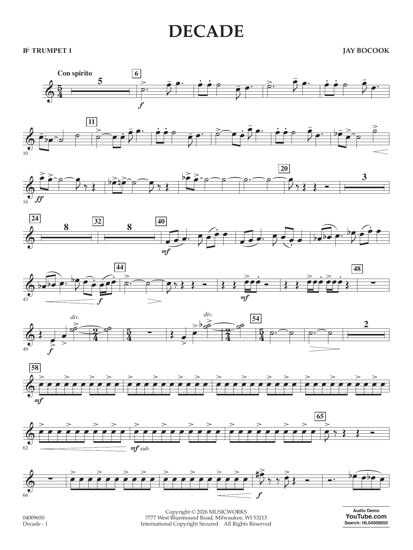 Decade - Bb Trumpet 1