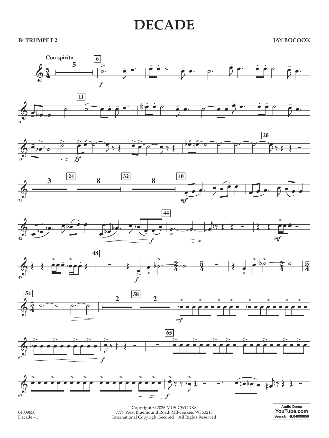 Decade - Bb Trumpet 2