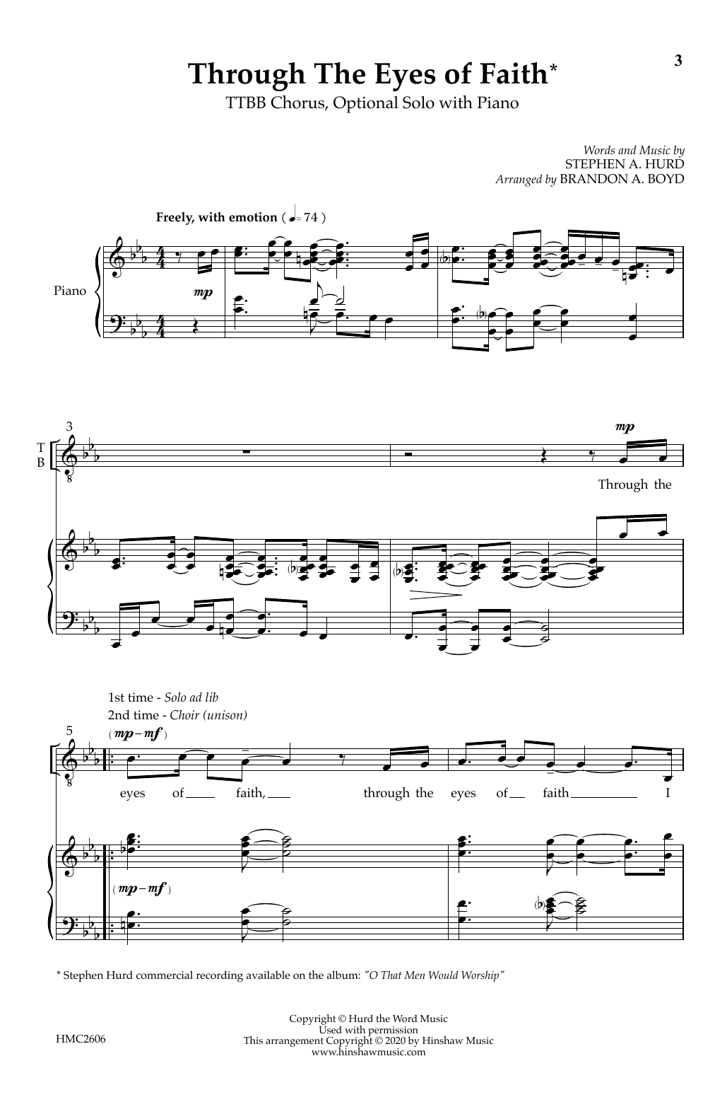 Through The Eyes Of Faith: TTBB Choral Octavo