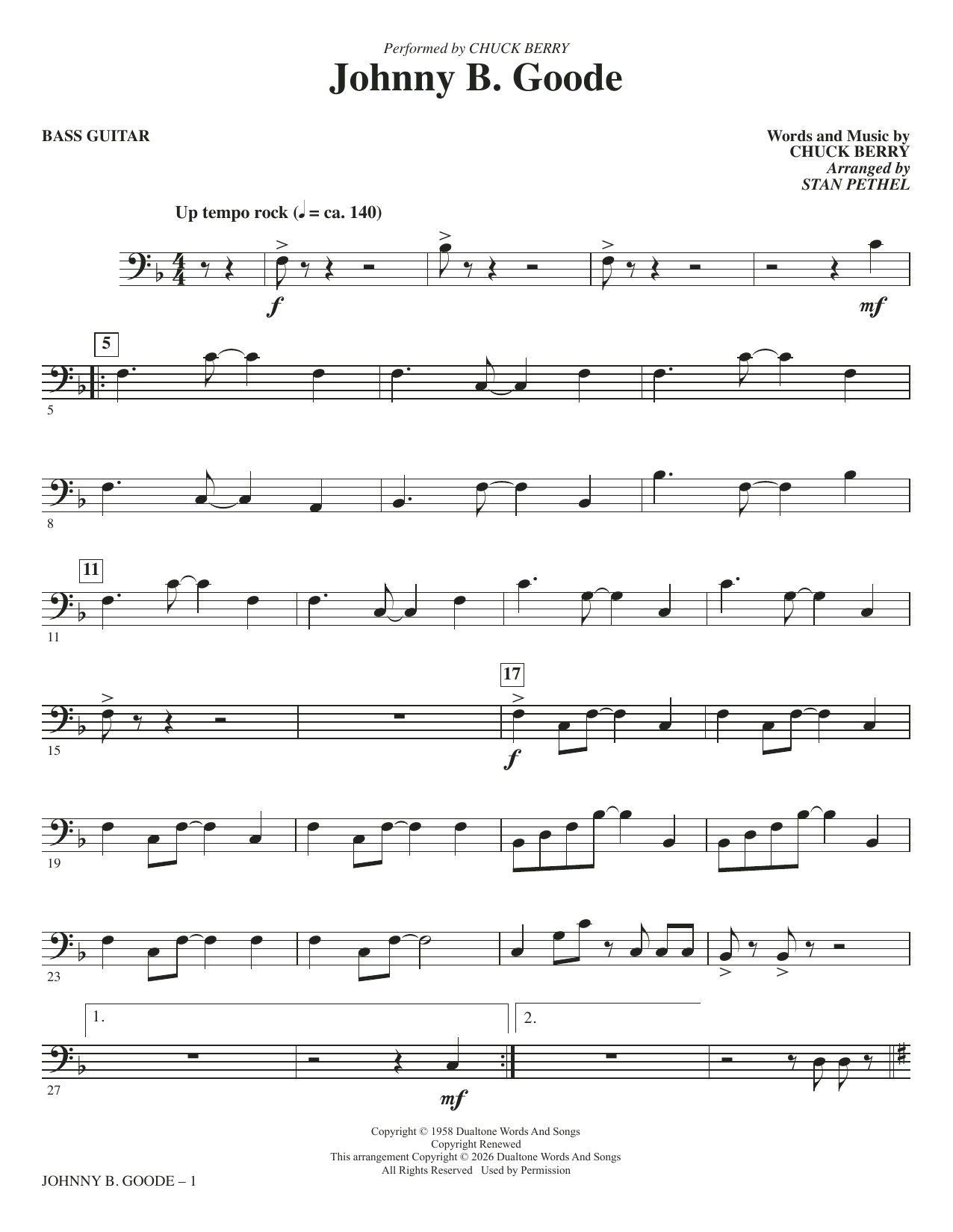 Johnny B. Goode (arr. Stan Pethel) - Bass
