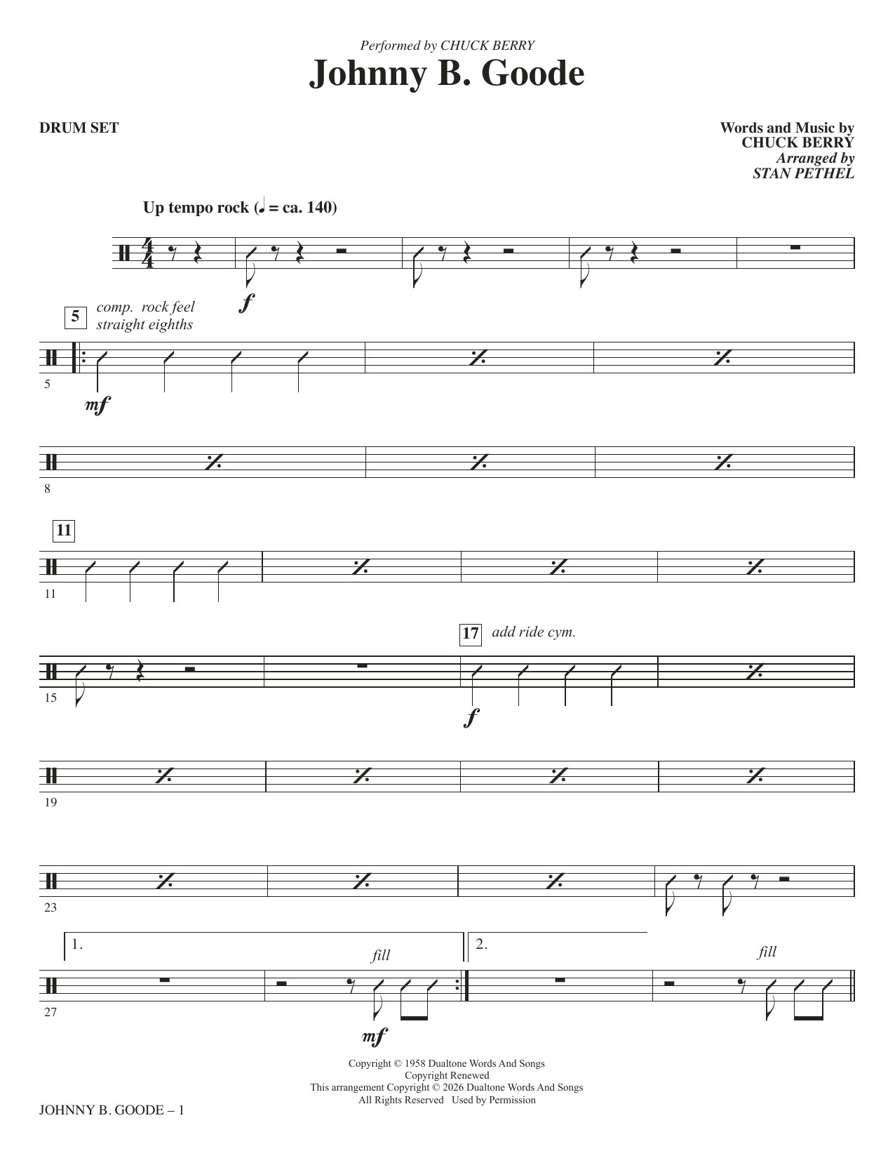 Johnny B. Goode (arr. Stan Pethel) - Drums