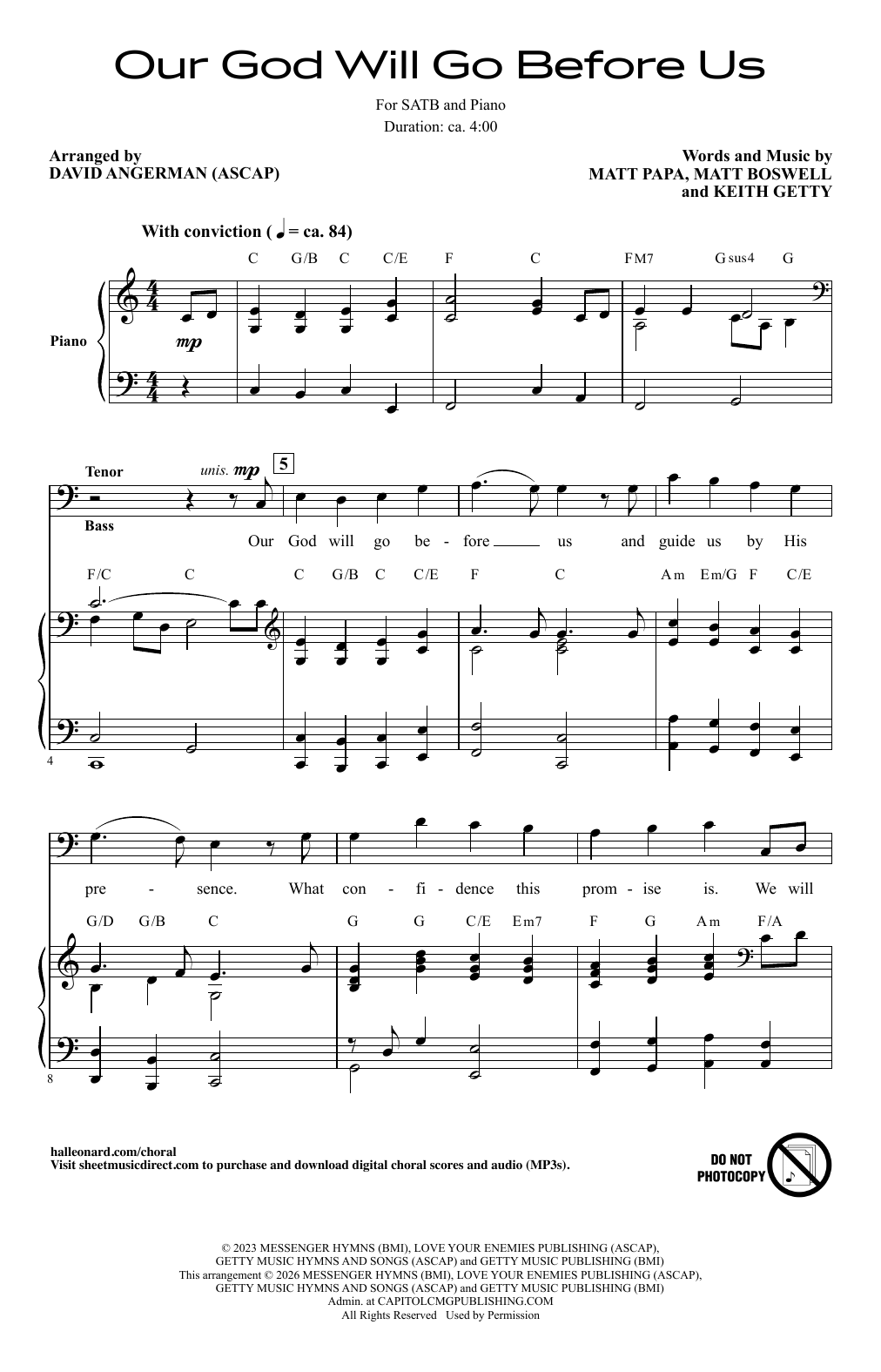 Our God Will Go Before Us (arr. David Angerman)