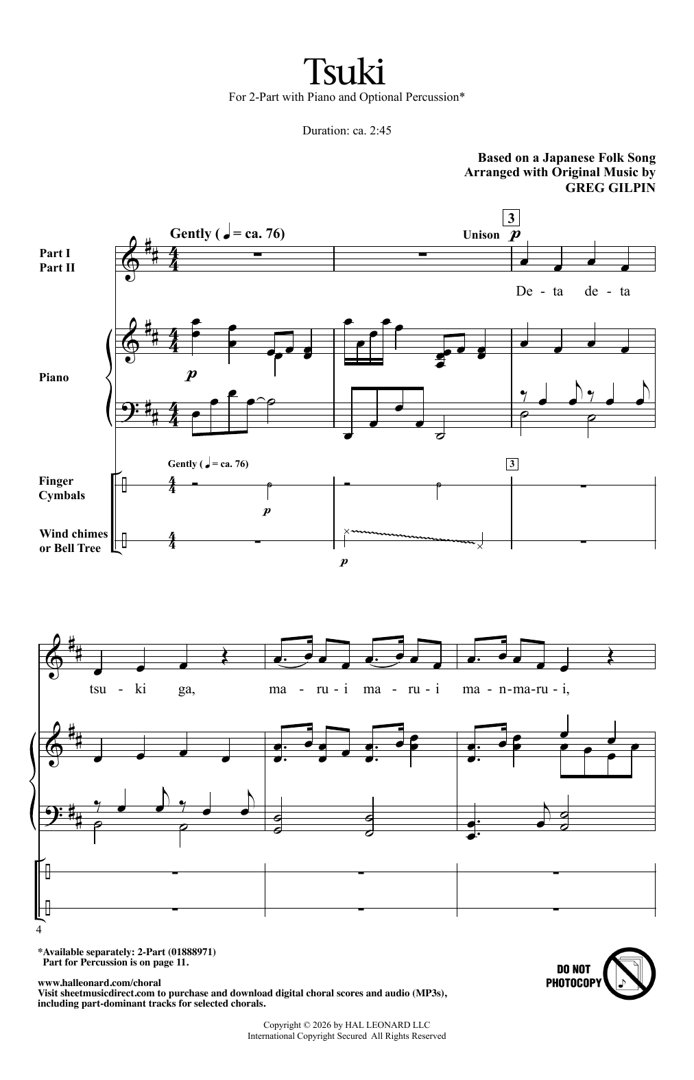 Tsuki (arr. Greg Gilpin)