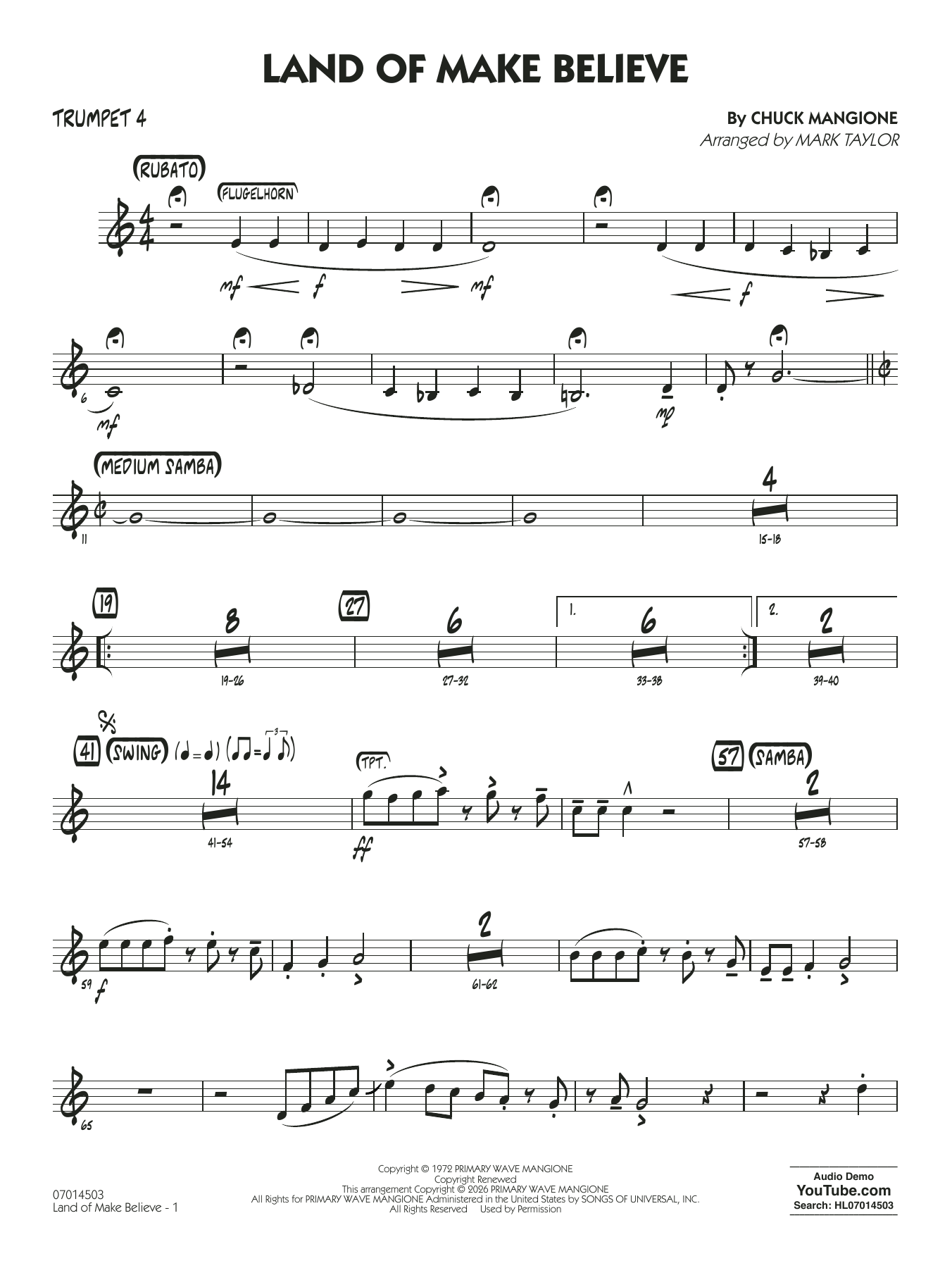 Land of Make Believe (arr. Mark Taylor) - Trumpet 4