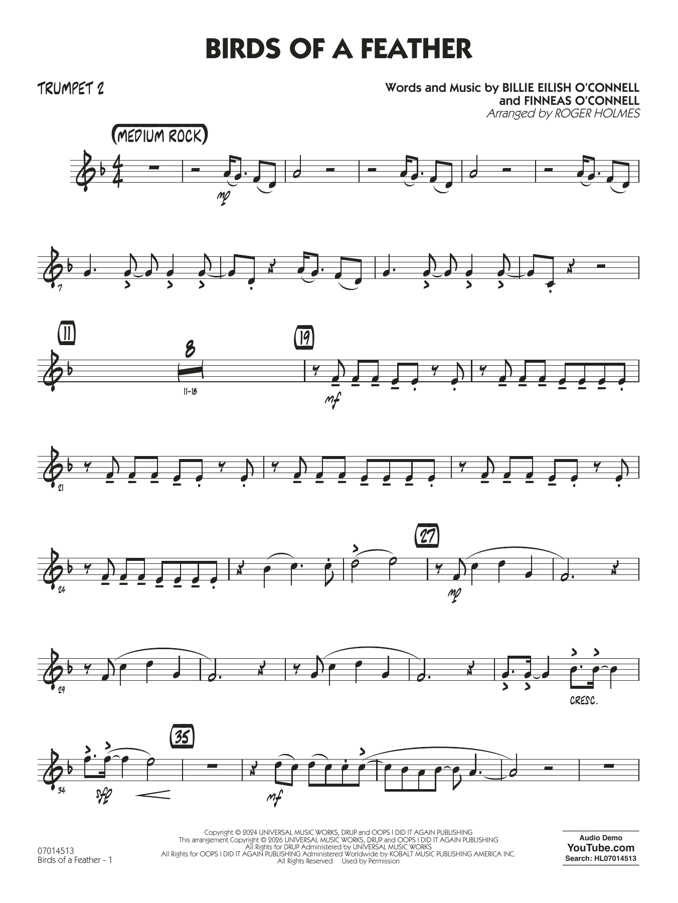 Birds of a Feather (arr. Roger Holmes) - Trumpet 2