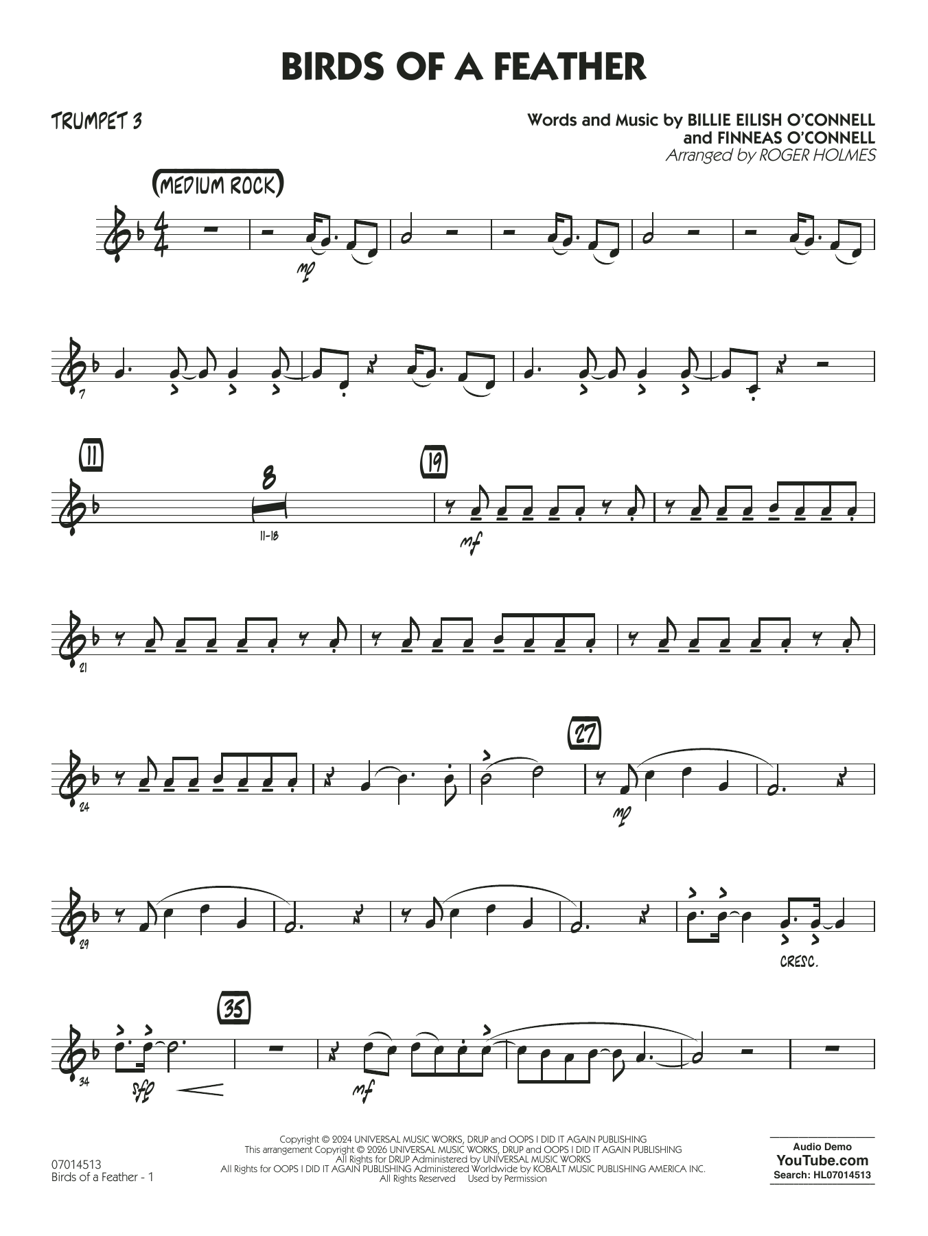 Birds of a Feather (arr. Roger Holmes) - Trumpet 3