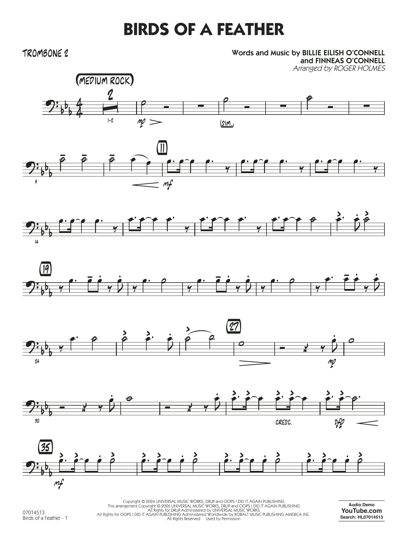 Birds of a Feather (arr. Roger Holmes) - Trombone 2