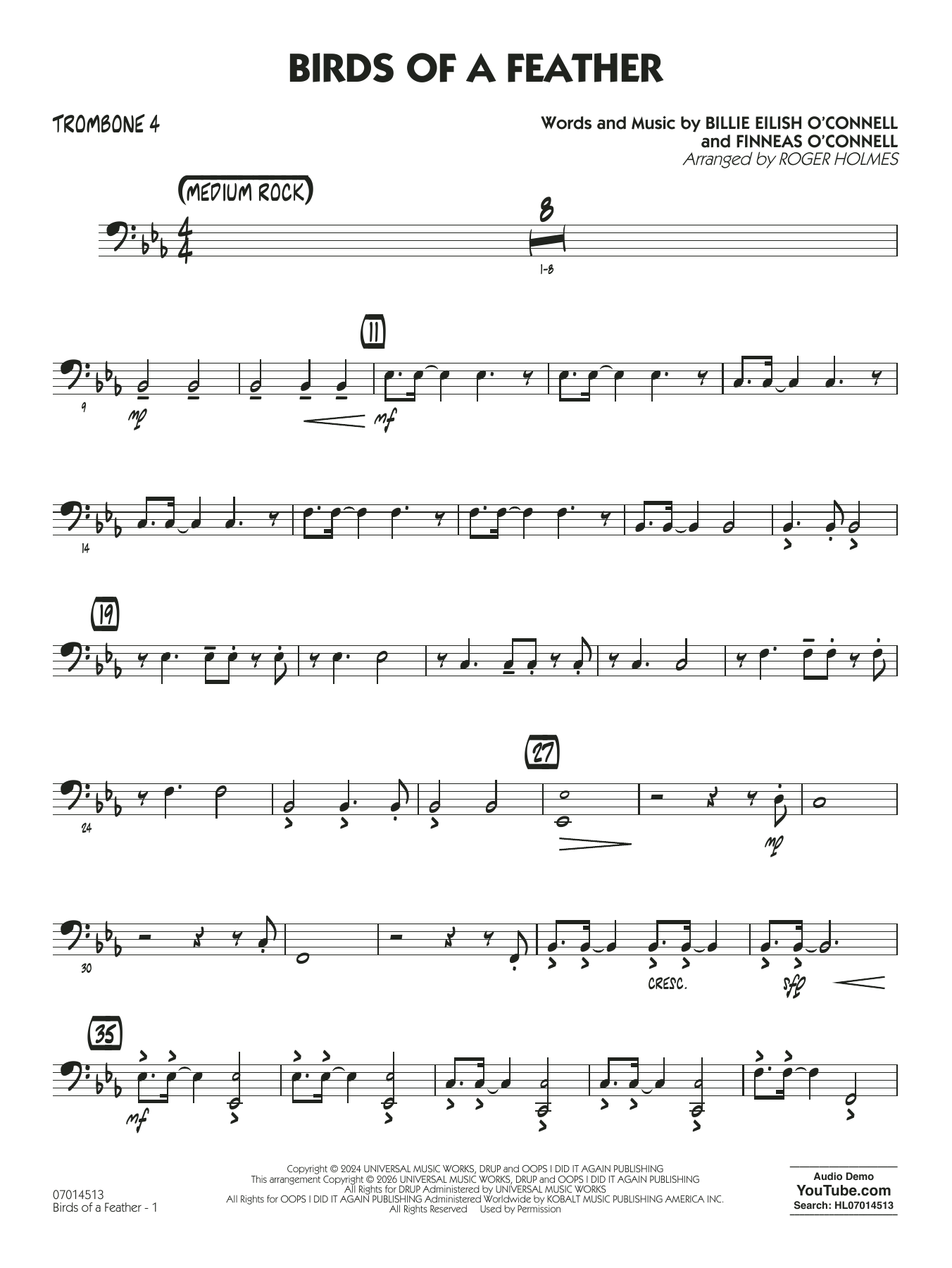 Birds of a Feather (arr. Roger Holmes) - Trombone 4