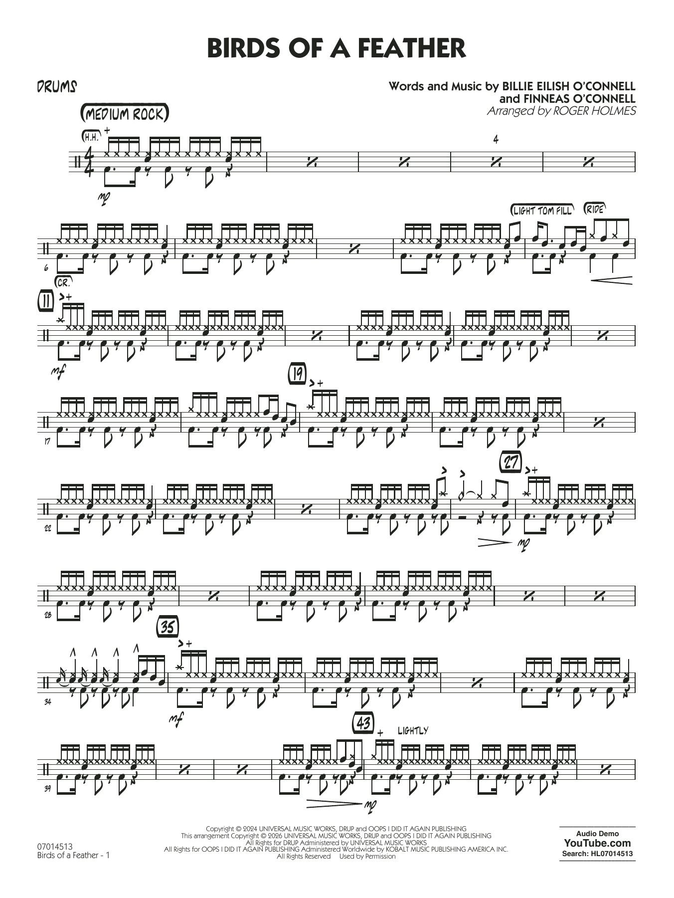 Birds of a Feather (arr. Roger Holmes) - Drums