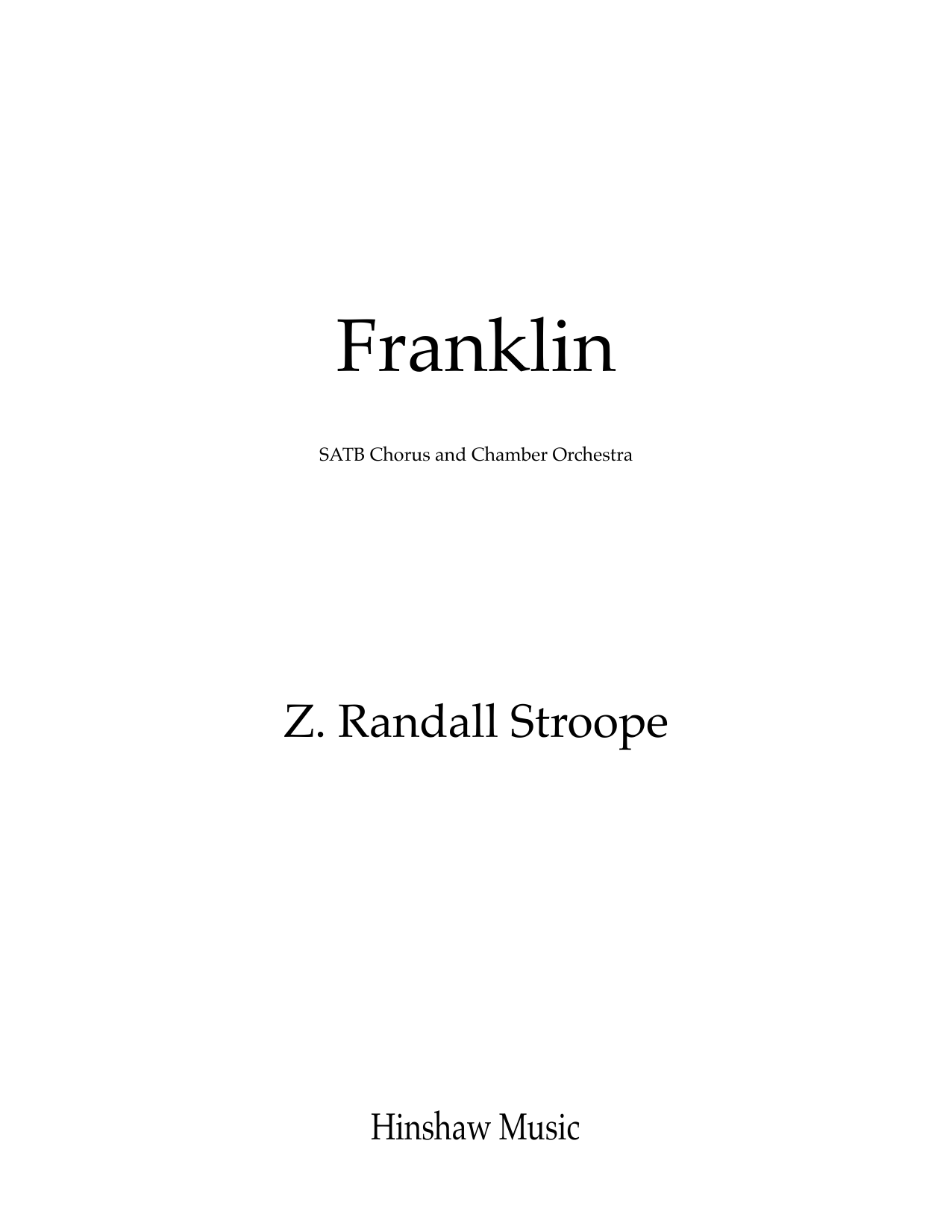 Franklin: SATB Choral Octavo