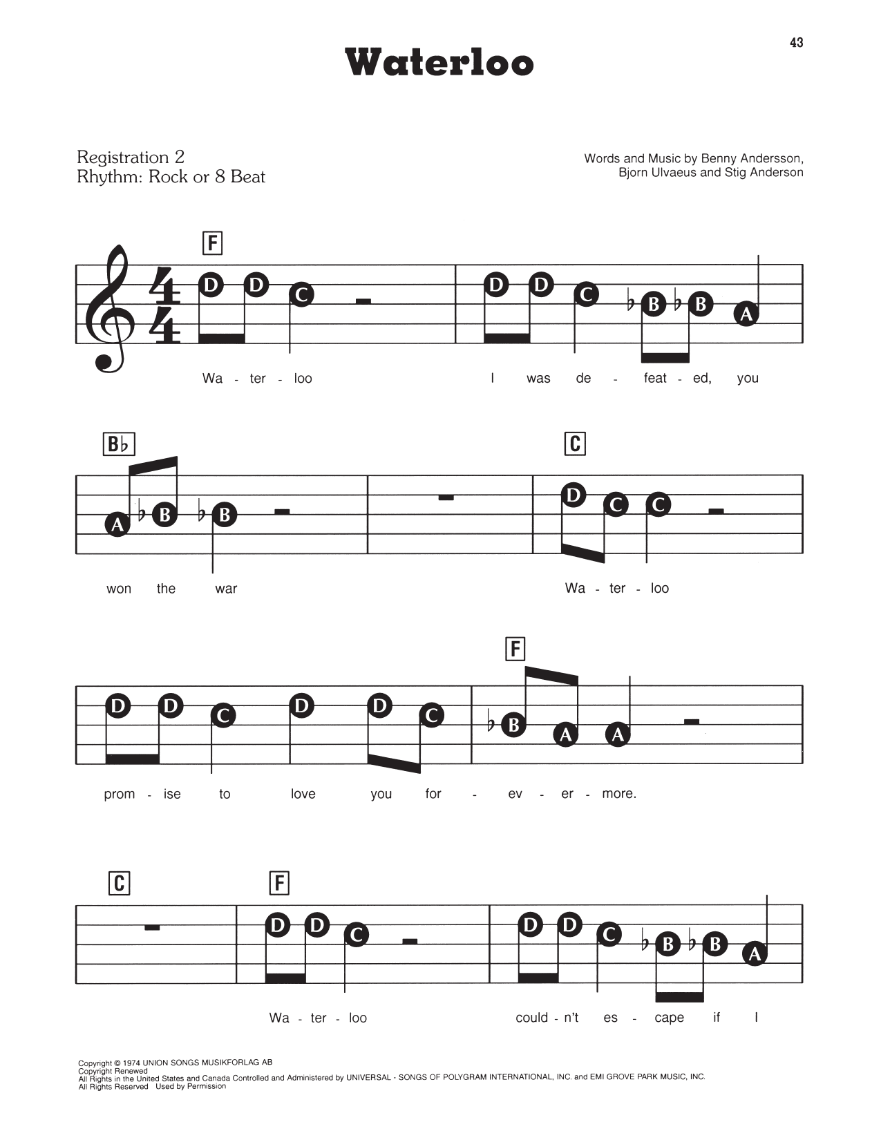 Waterloo: E-Z Play Today