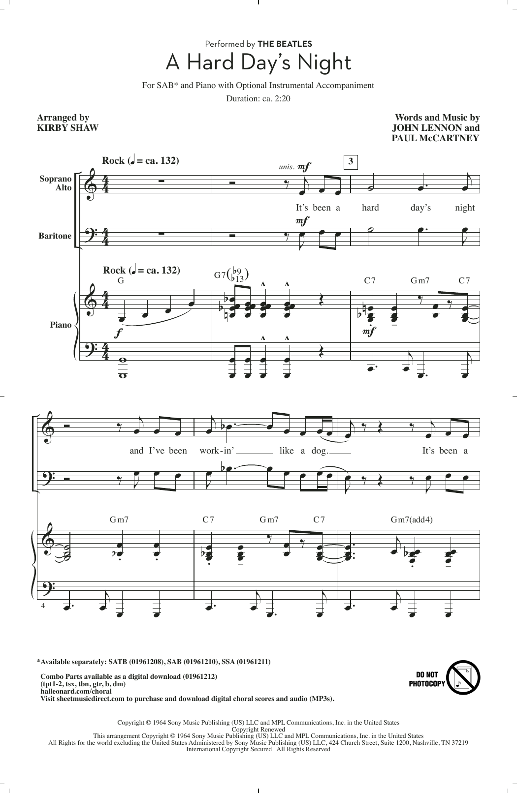 A Hard Day's Night (arr. Kirby Shaw)