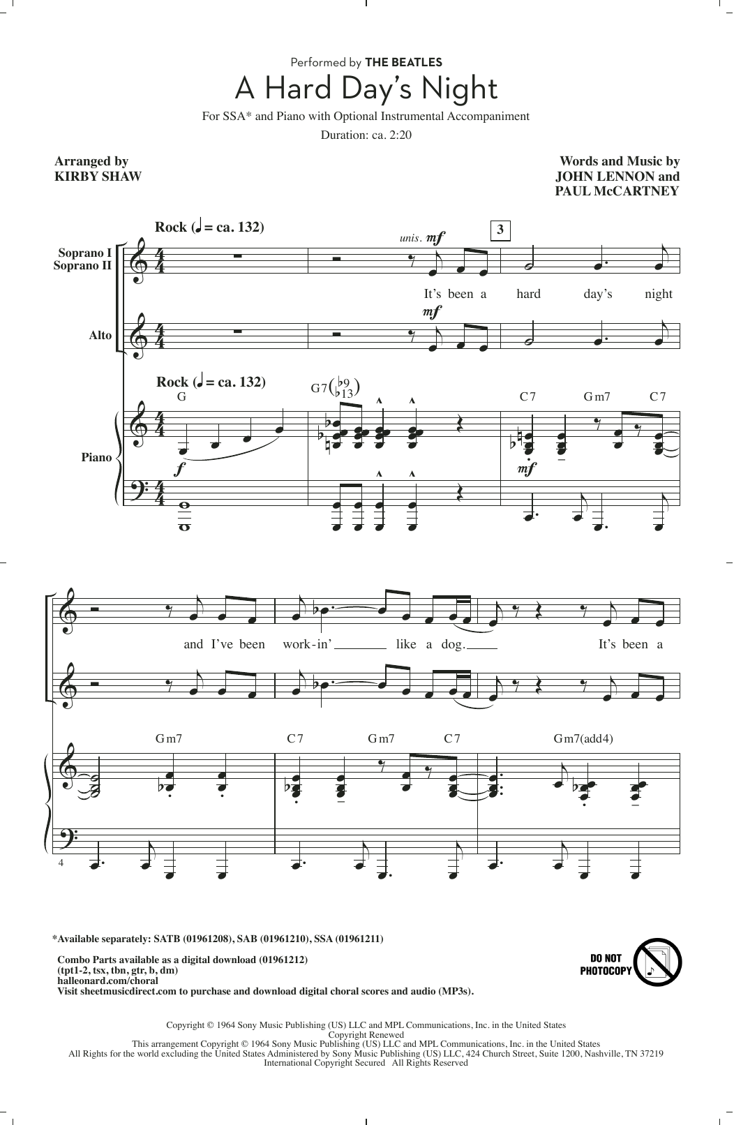 A Hard Day's Night (arr. Kirby Shaw)