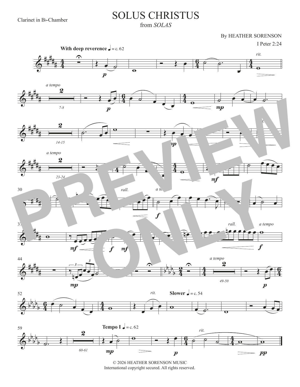 Solus Christus (from Solas) - Bb Clarinet: Choral Instrumental Pak