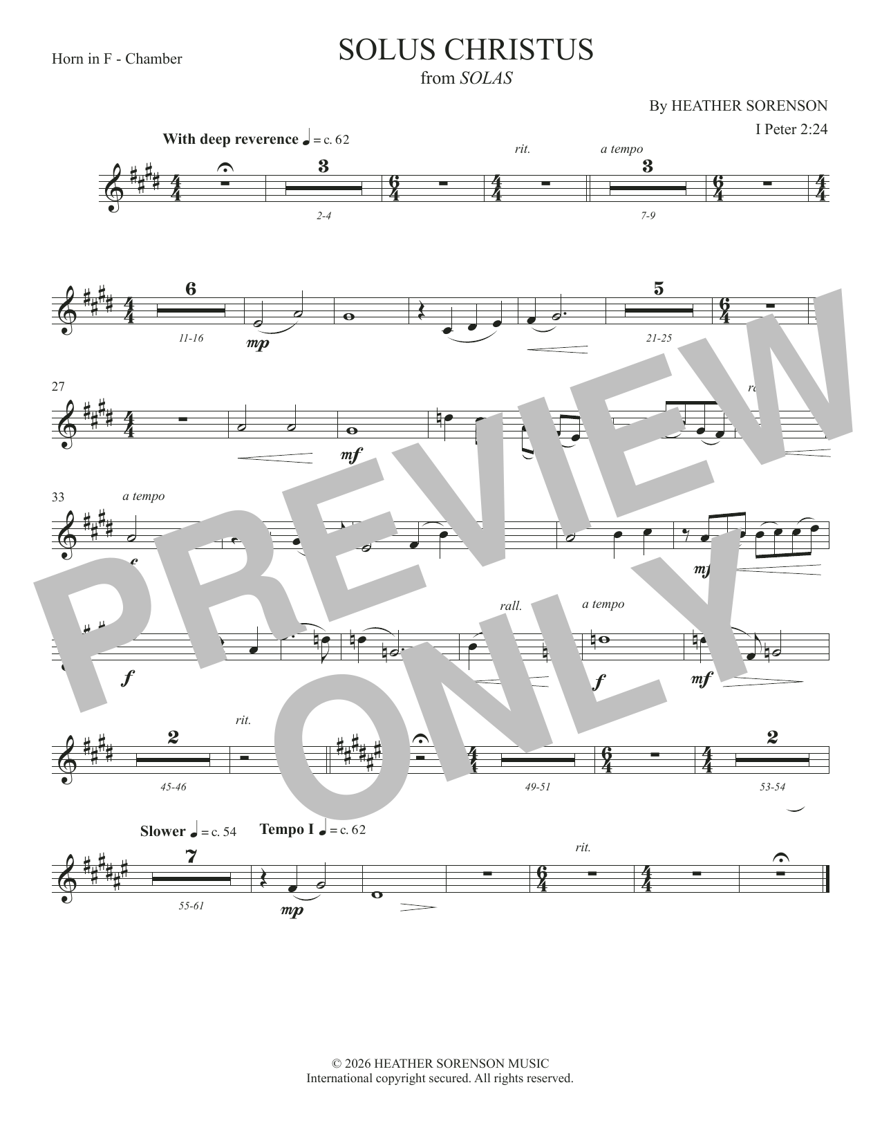 Solus Christus (from Solas) - F Horn: Choral Instrumental Pak