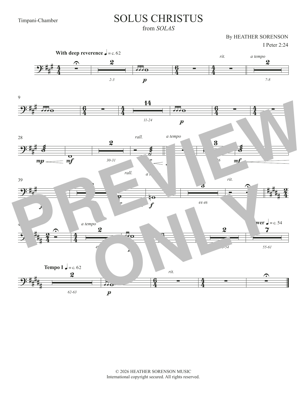Solus Christus (from Solas) - Timpani: Choral Instrumental Pak