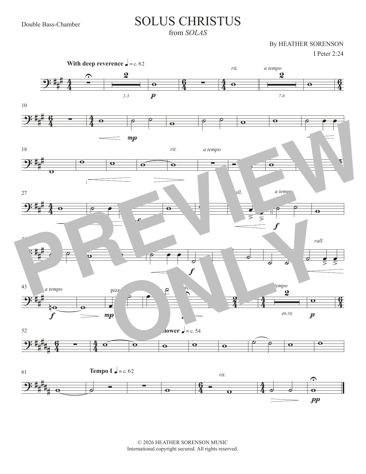 Solus Christus (from Solas) - Double Bass: Choral Instrumental Pak