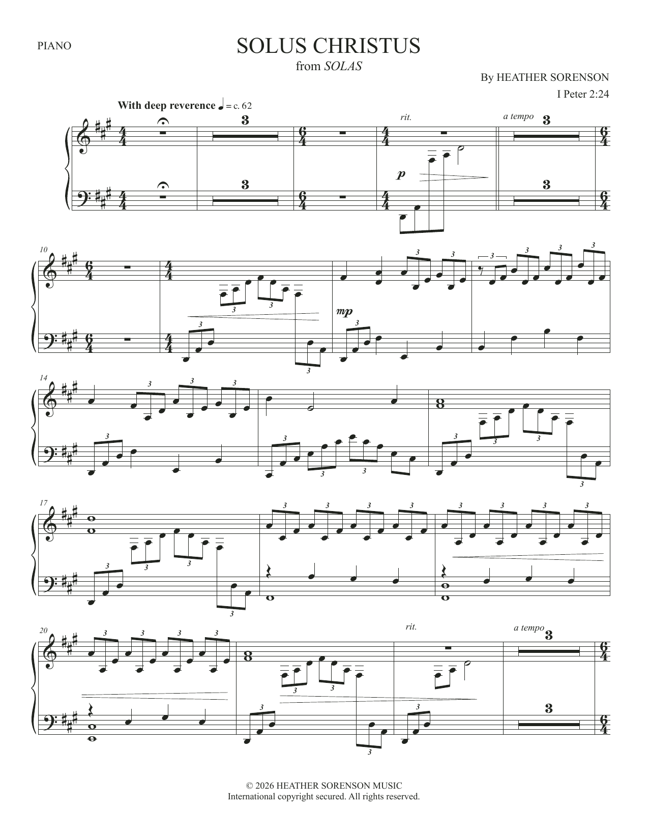 Solus Christus (from Solas) - Piano: Choral Instrumental Pak
