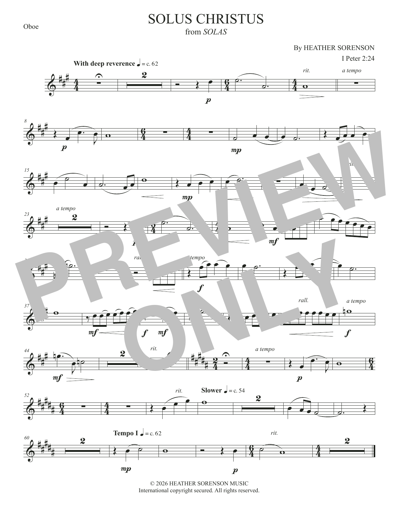 Solus Christus (from Solas) - Oboe: Choral Instrumental Pak
