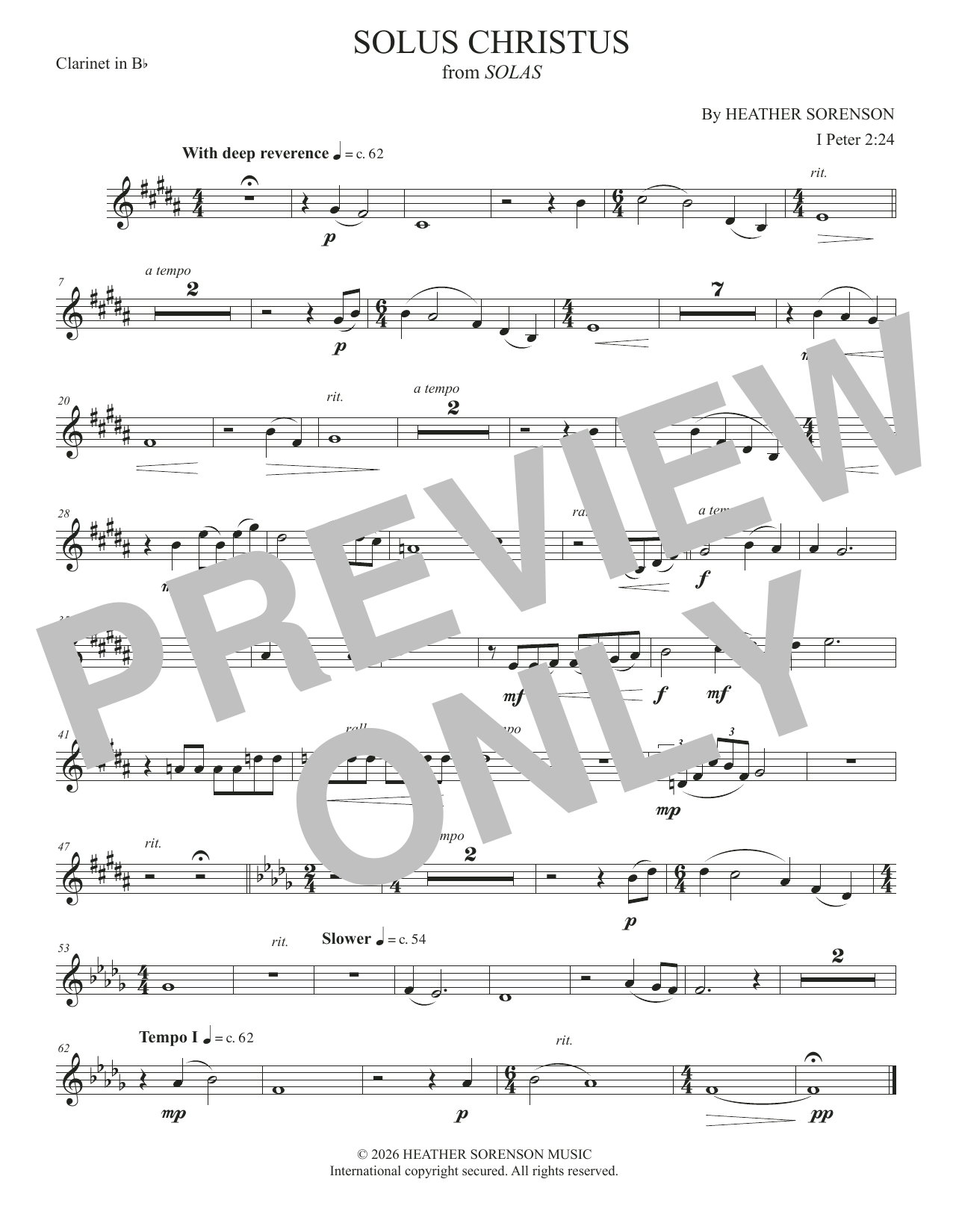 Solus Christus (from Solas) - Clarinet in Bb: Choral Instrumental Pak