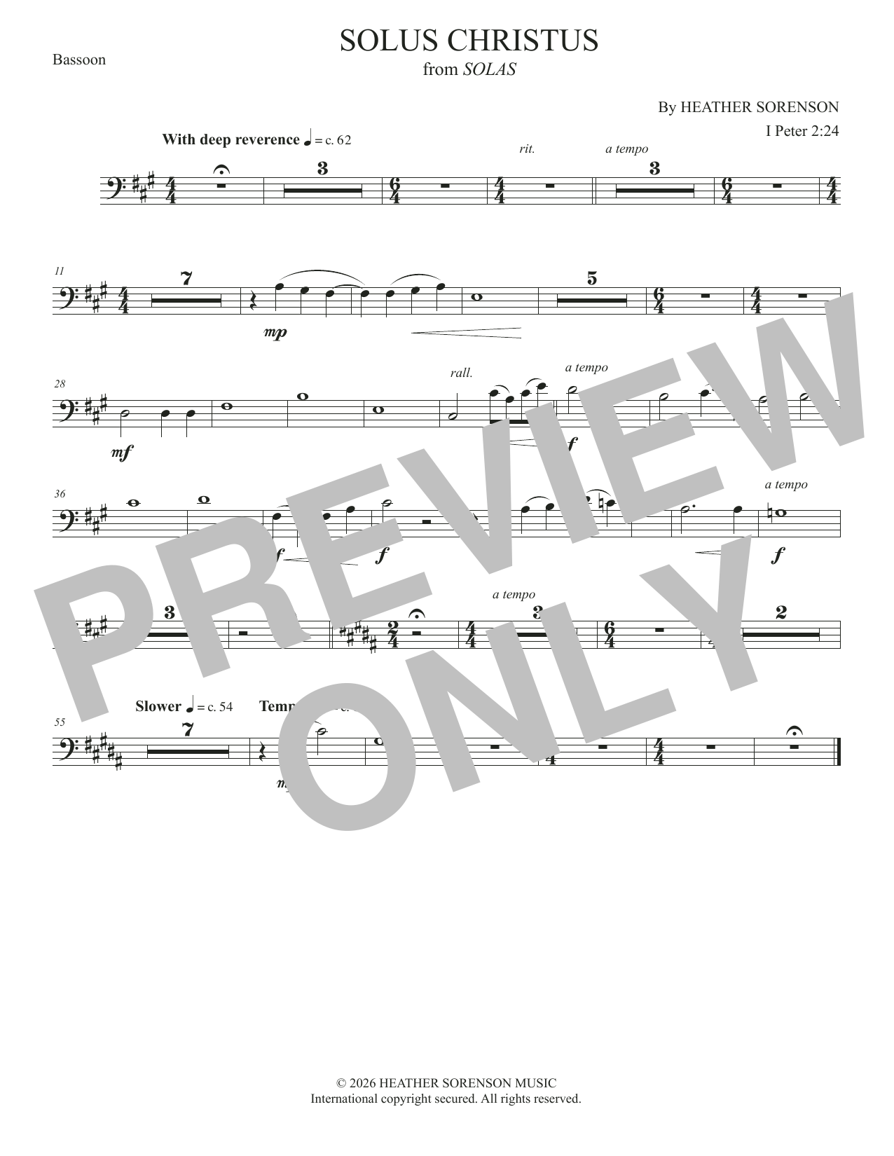 Solus Christus (from Solas) - Bassoon: Choral Instrumental Pak
