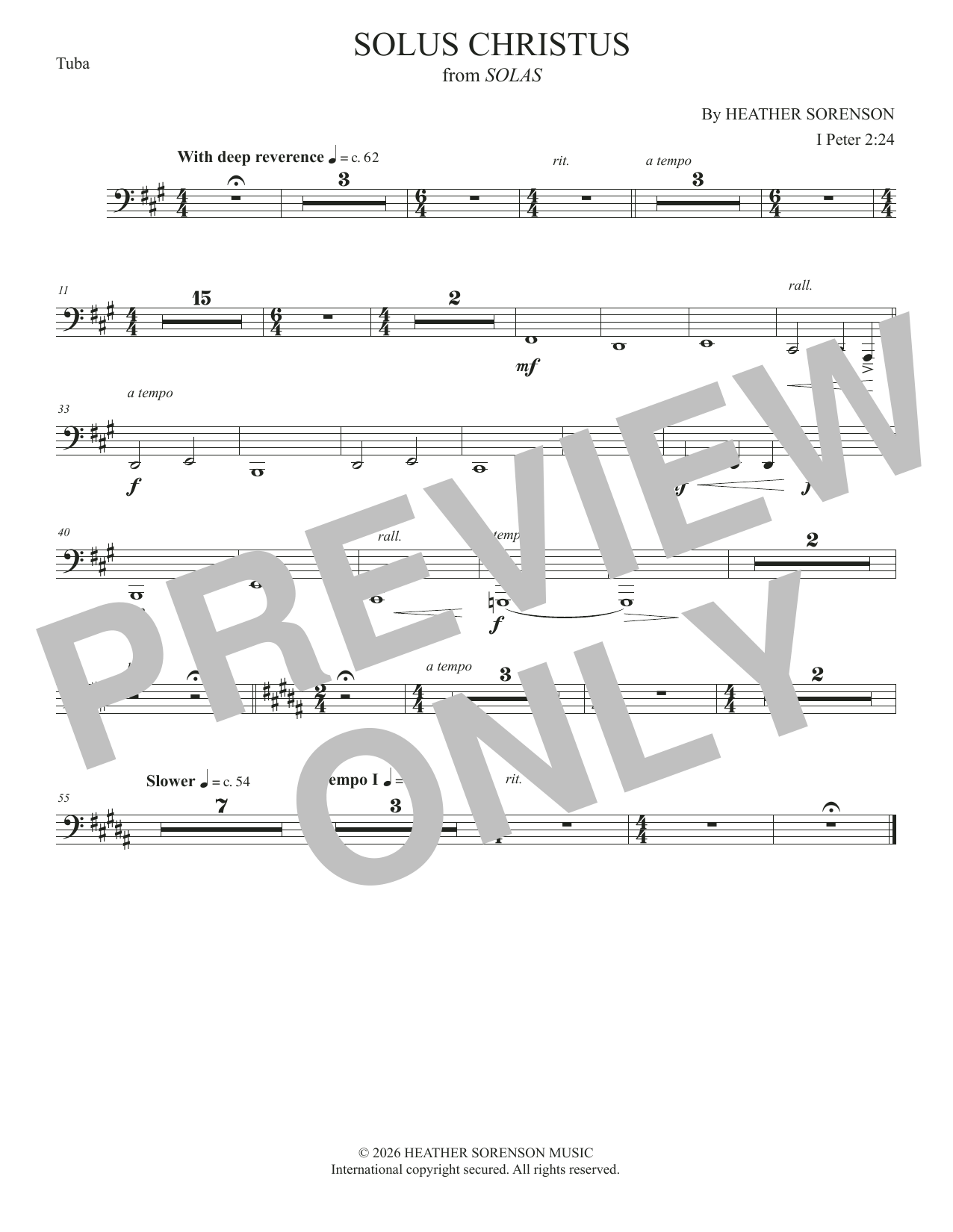 Solus Christus (from Solas) - Tuba: Choral Instrumental Pak