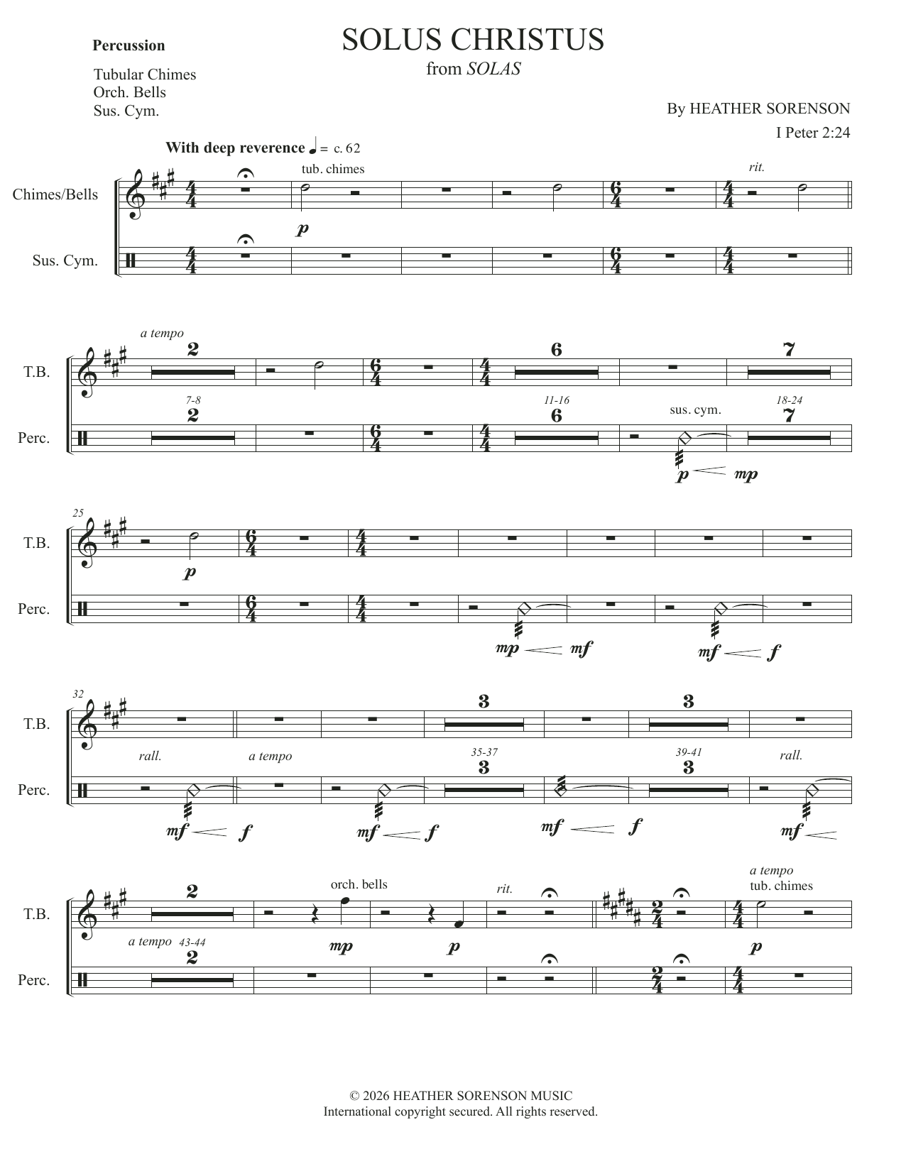 Solus Christus (from Solas) - Percussion: Choral Instrumental Pak