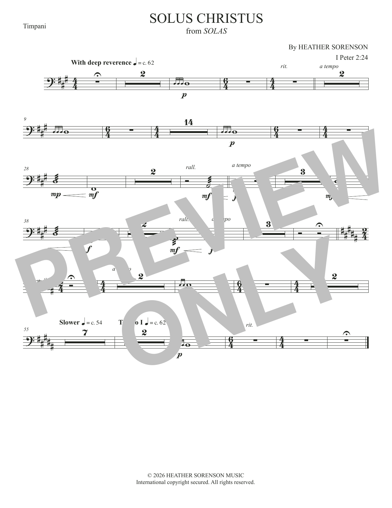 Solus Christus (from Solas) - Timpani: Choral Instrumental Pak
