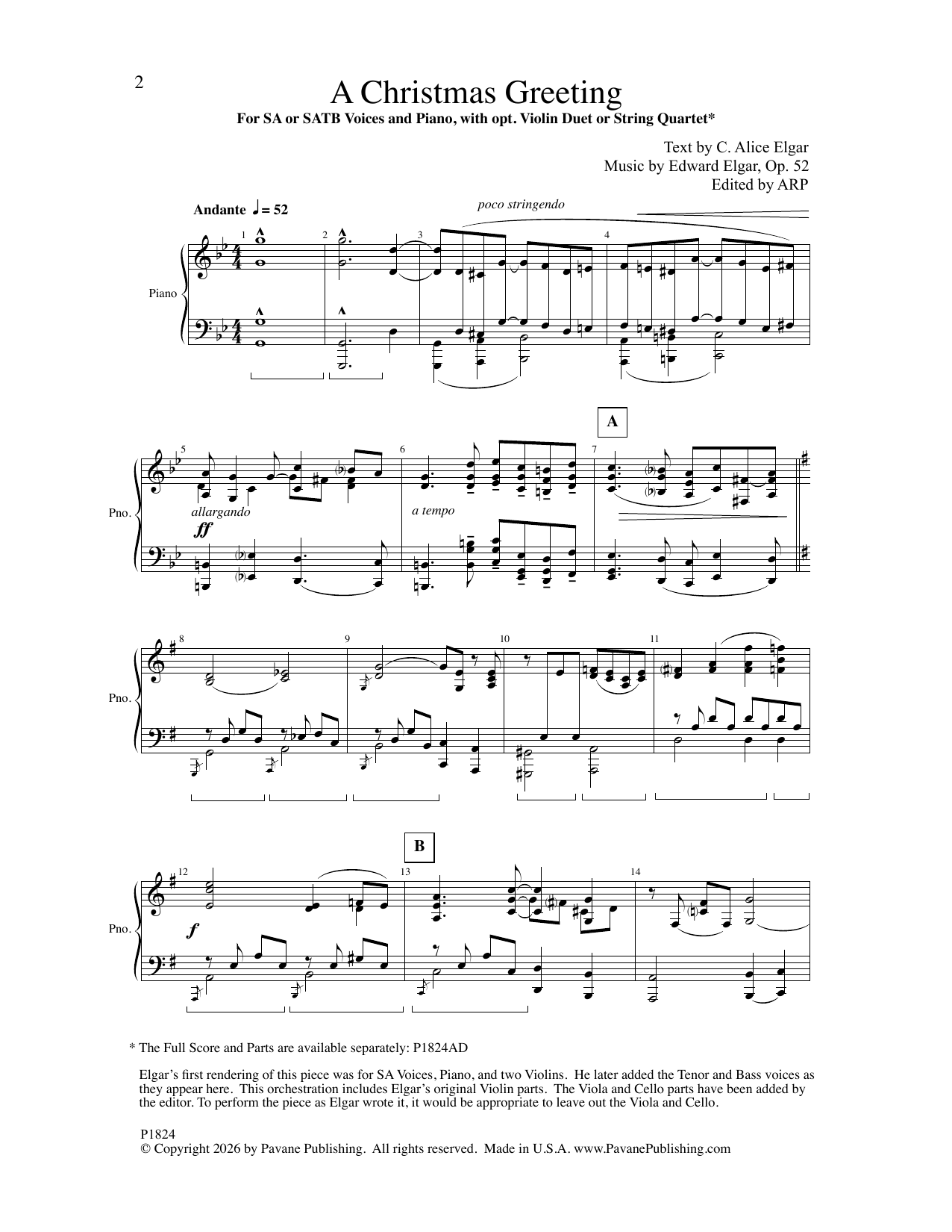 A Christmas Greeting: SATB Choral Octavo