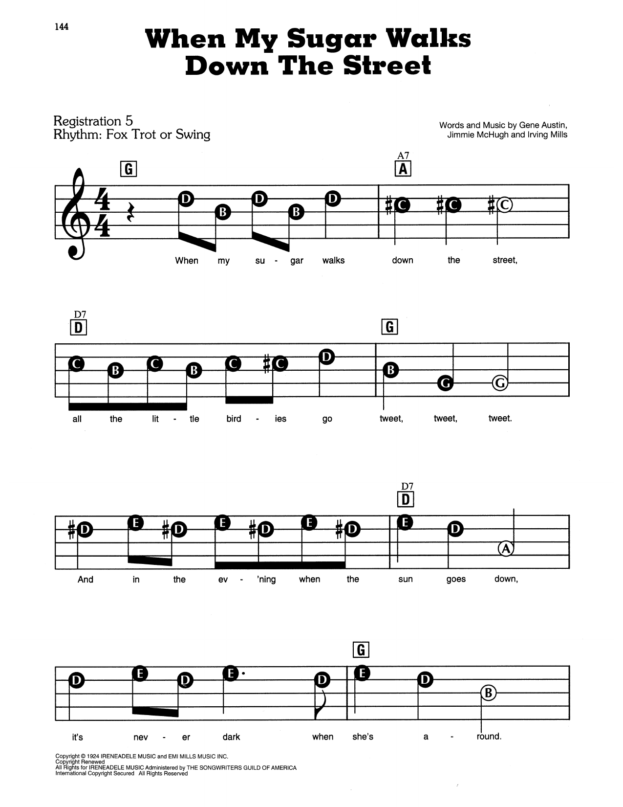 When My Sugar Walks Down The Street: E-Z Play Today